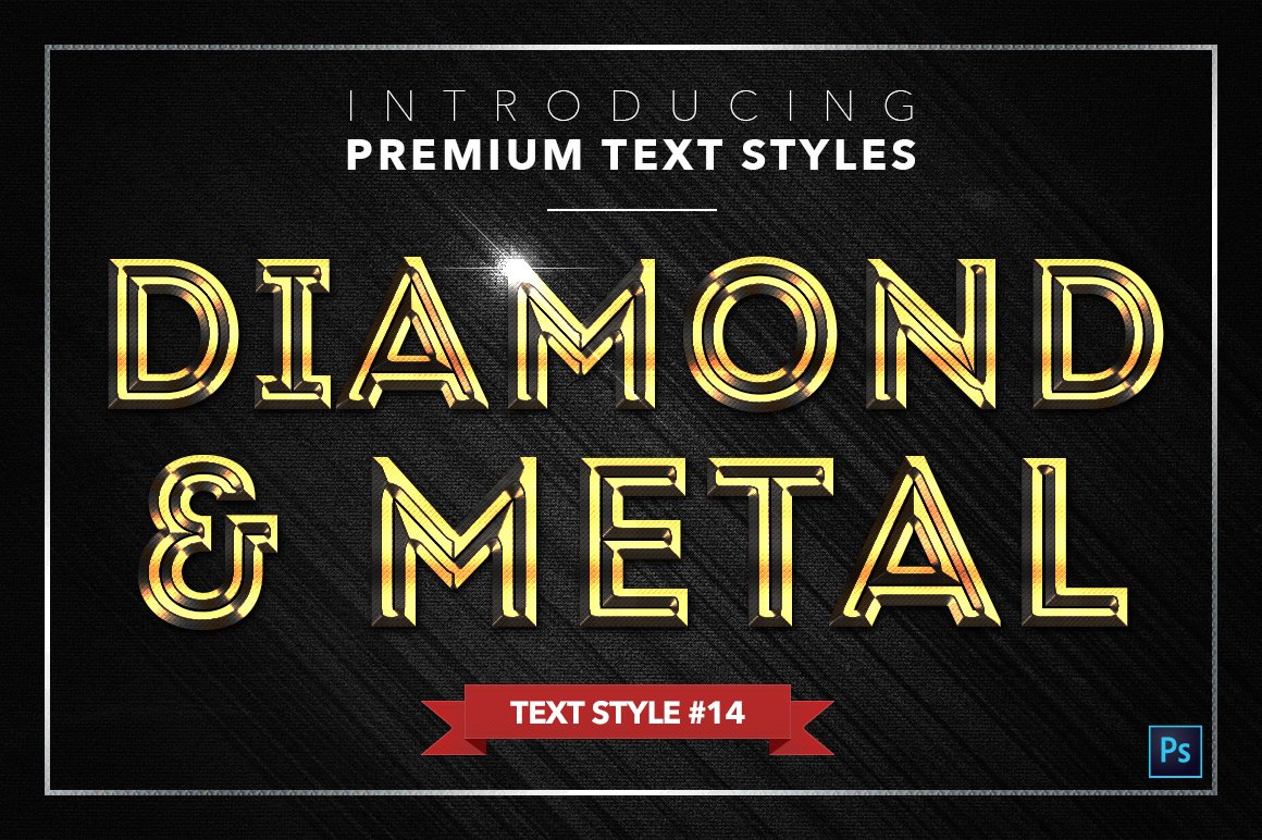 diamond and metal text styles pack two example14 698