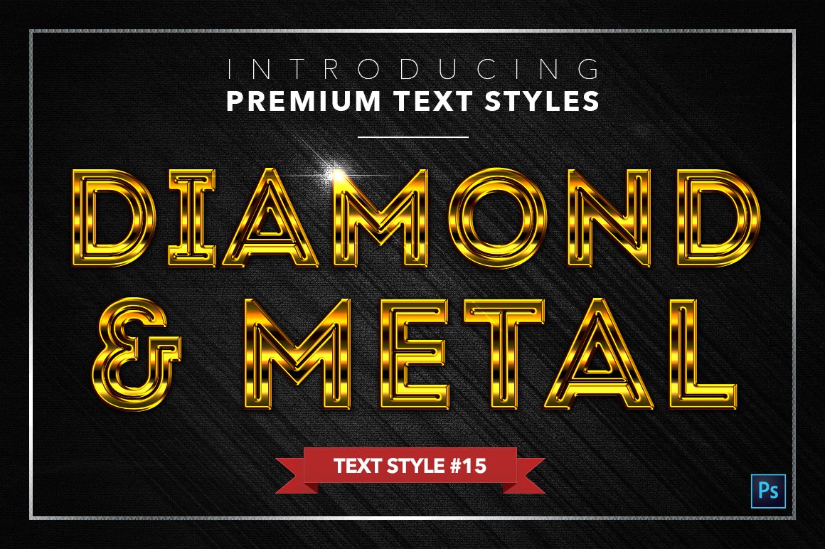 diamond and metal text styles pack two example15 840