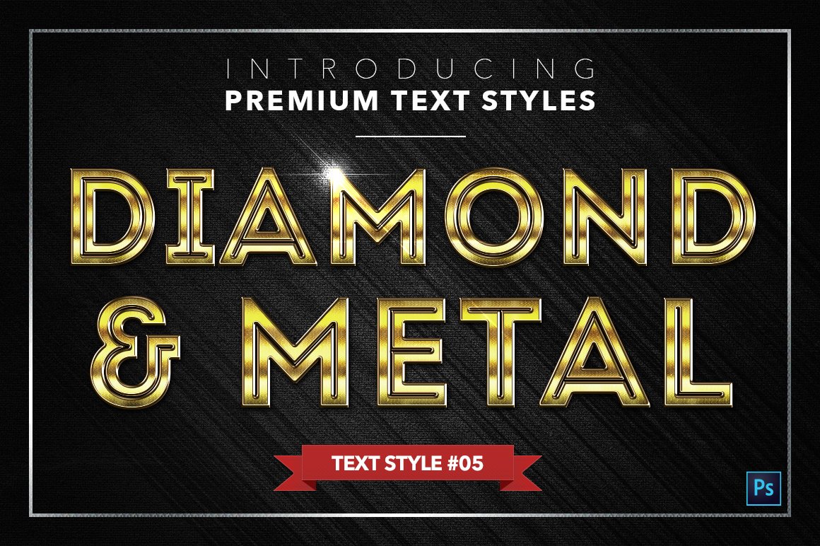 diamond and metal text styles pack two example5 372