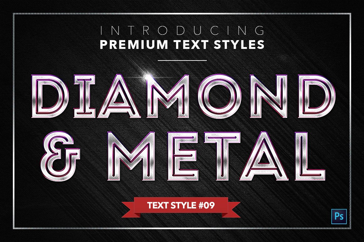 diamond and metal text styles pack two example9 939