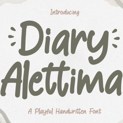 Diary Alettima - Handwritten Font cover image.