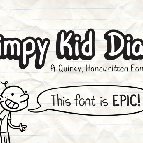 Wimpy Kid Diary | Handwritten Font cover image.