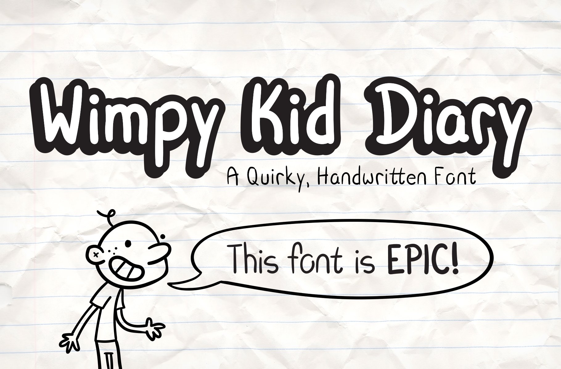 Wimpy Kid Diary | Handwritten Font cover image.