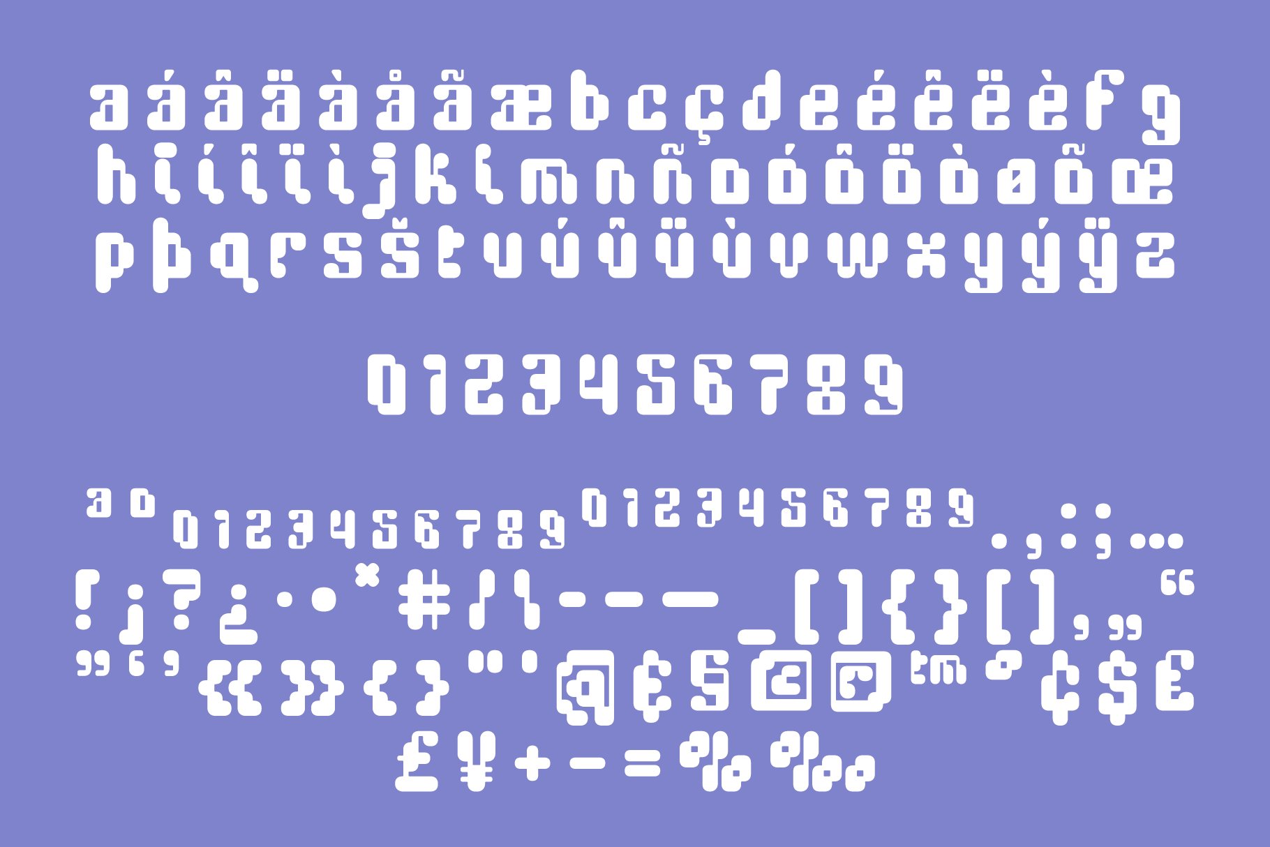 digi bop y2k font characters 710