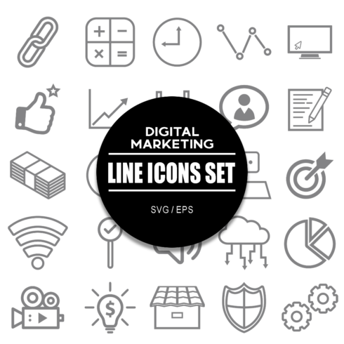 Digital Marketing Icon Set cover image.