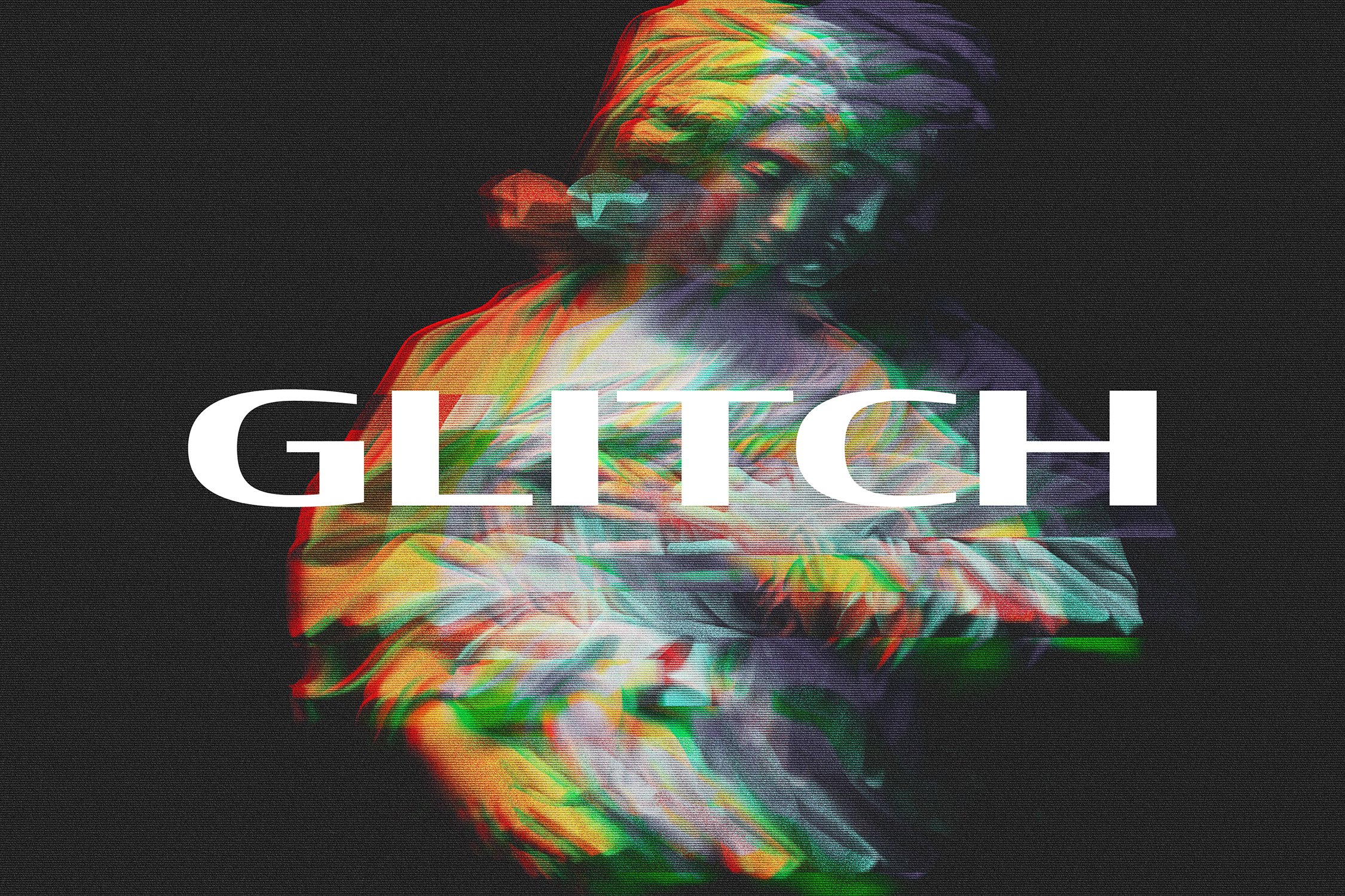 Retro Glitch Photo Effect, Actions and Presets Including: photo