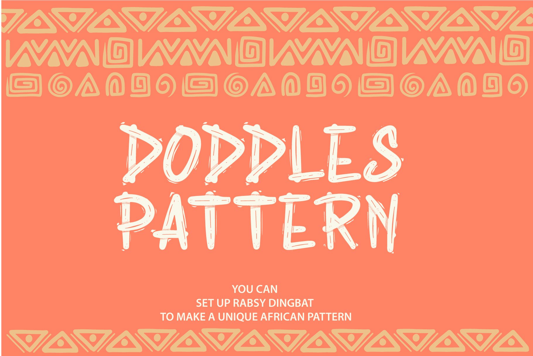 Rabsy: African pattern font preview image.