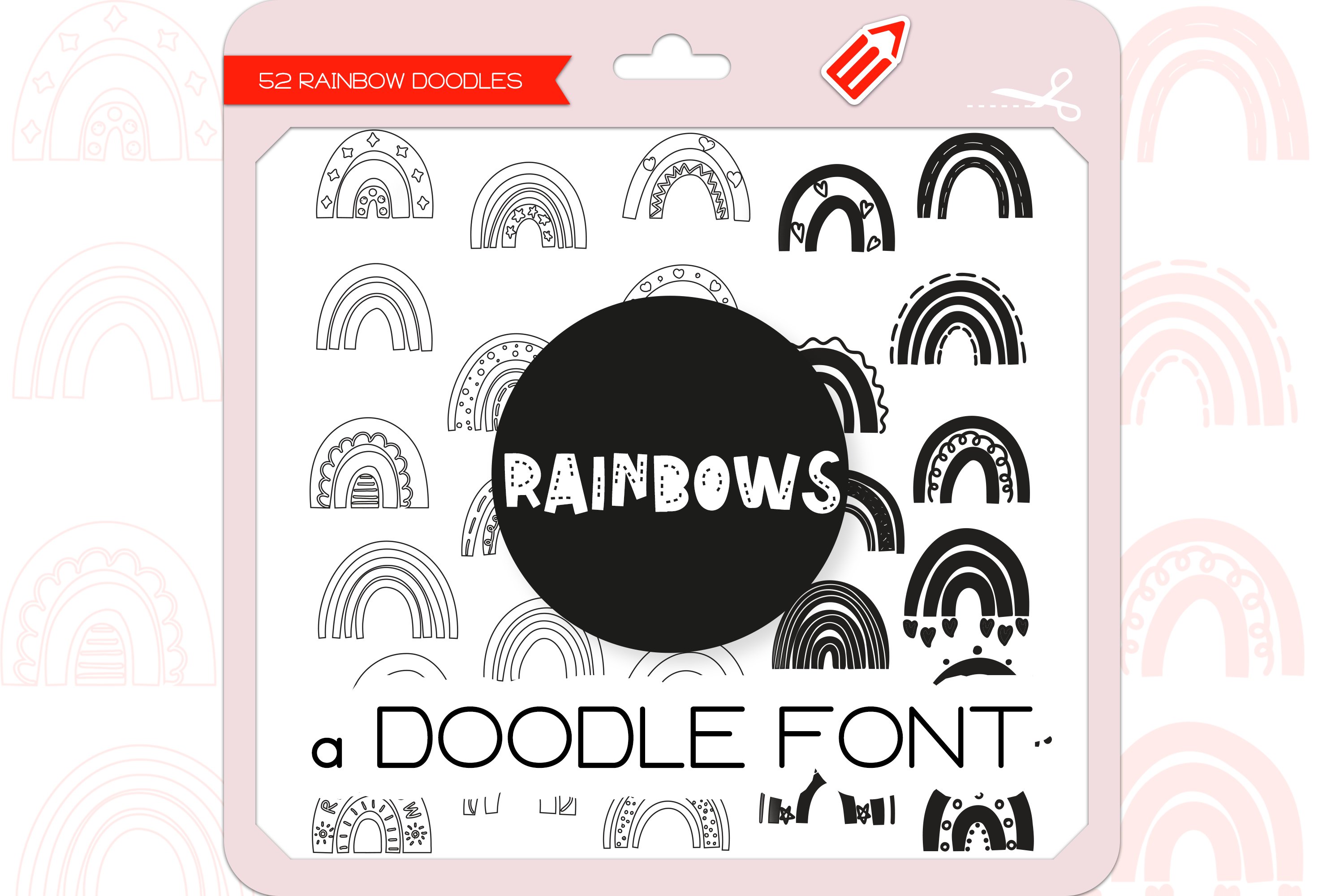 Rainbow Doodles - Dingbats Font cover image.