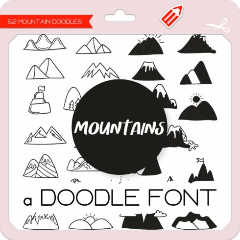 Mountain Doodles - Dingbats Font cover image.