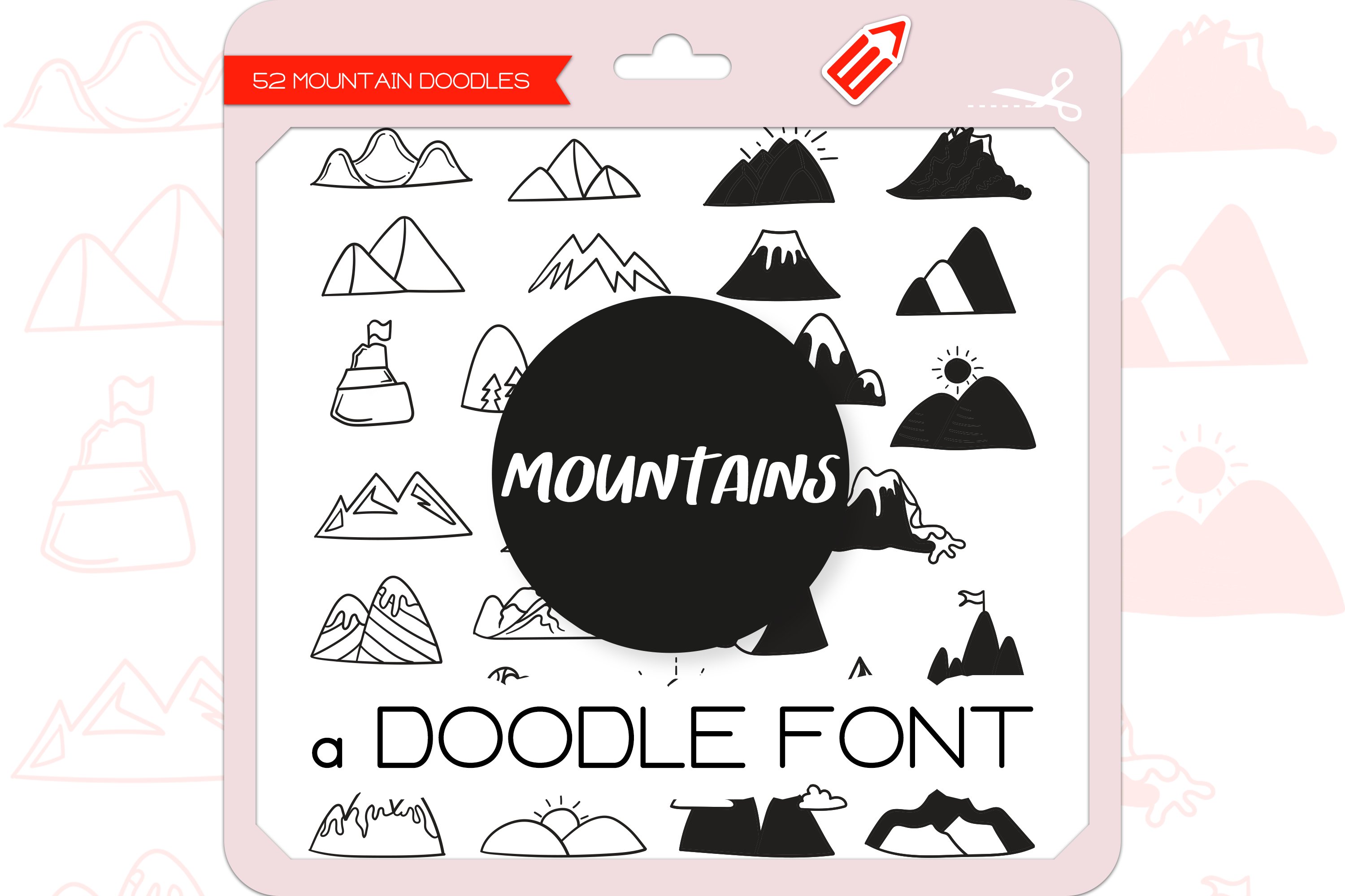 Mountain Doodles - Dingbats Font cover image.