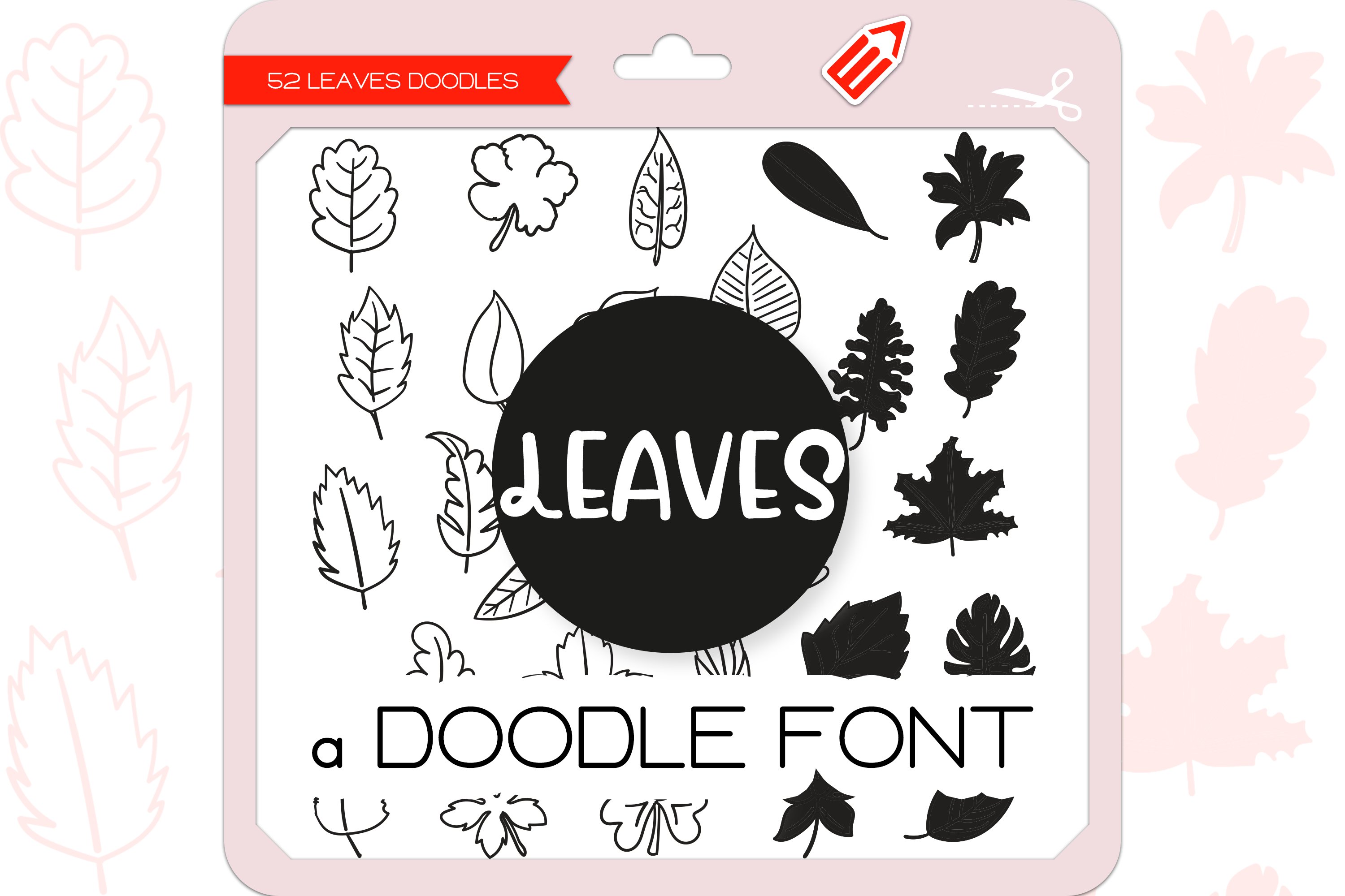 Leaves Doodles - Dingbats Font cover image.