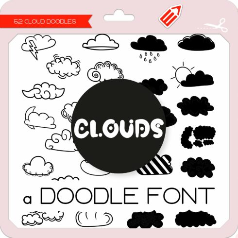 Cloud Doodles - Dingbats Font cover image.