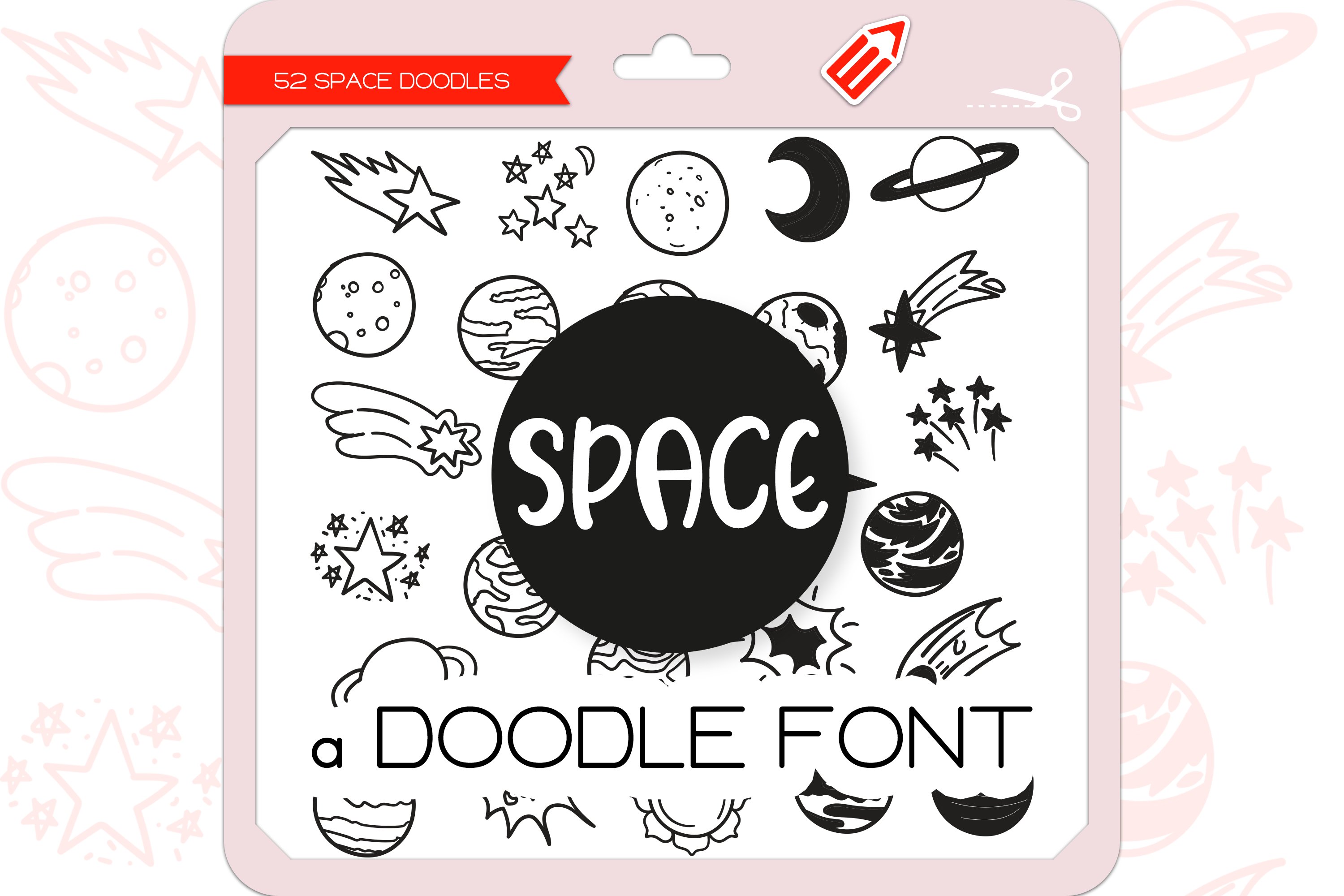 Space Doodles - Dingbats Font cover image.