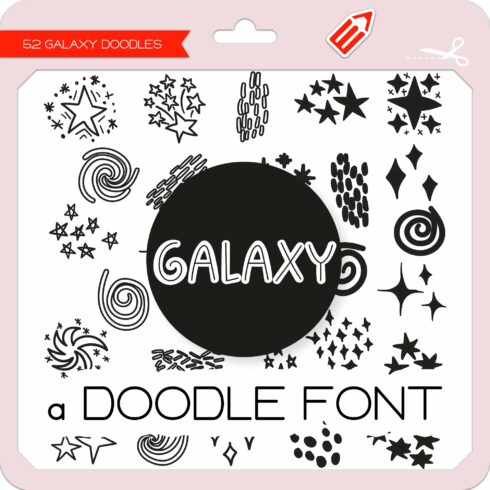 Galaxy Doodles - Dingbats Font cover image.