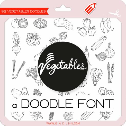 Vegetables Doodles - Dingbats Font cover image.