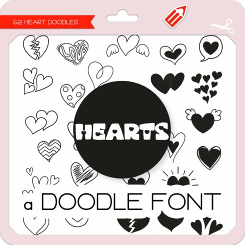 Heart Doodles - Dingbats Font cover image.