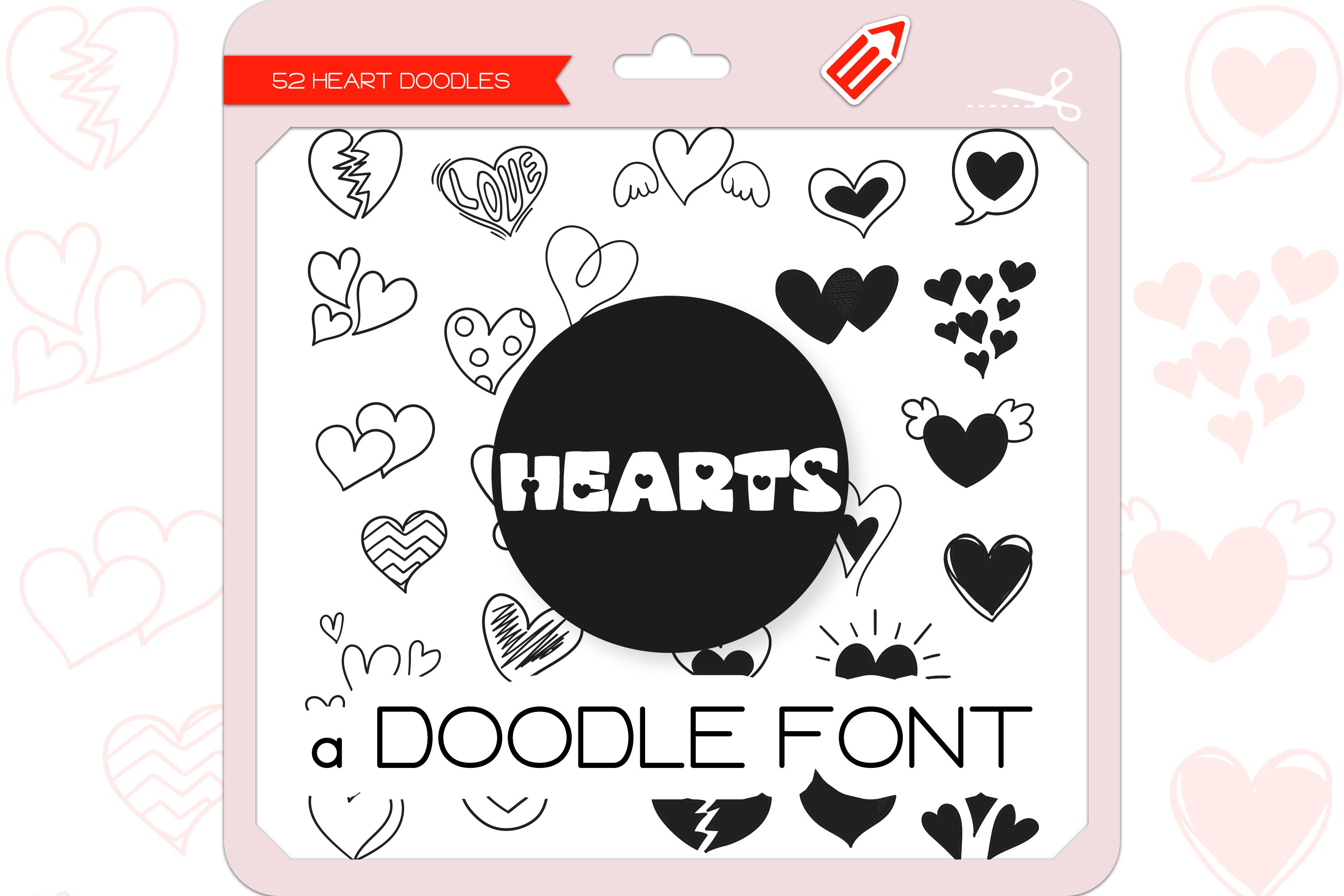 Heart Doodles - Dingbats Font cover image.