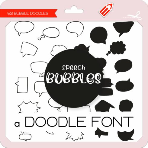 Speech Bubble Doodles Dingbats Font cover image.