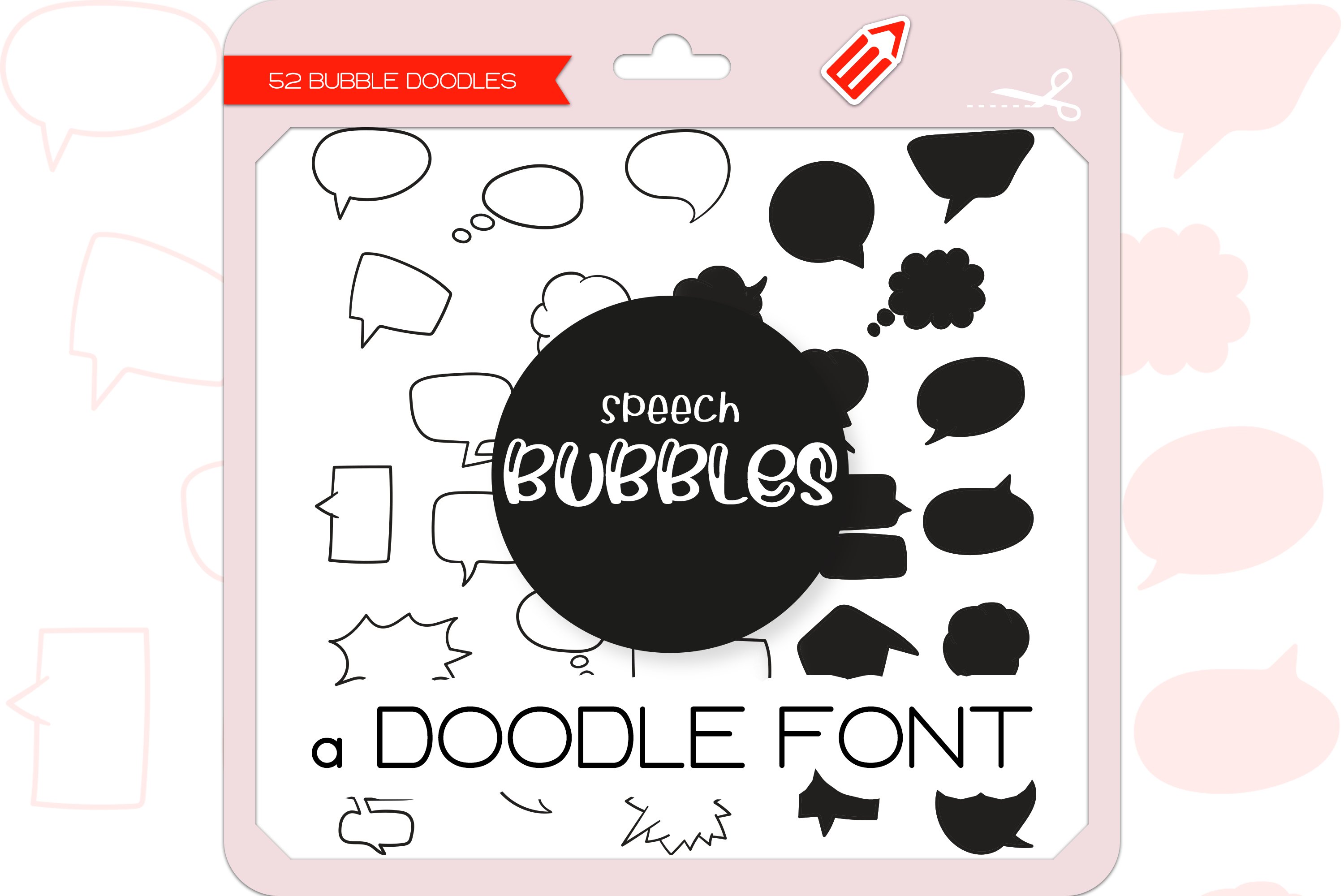 Speech Bubble Doodles Dingbats Font cover image.