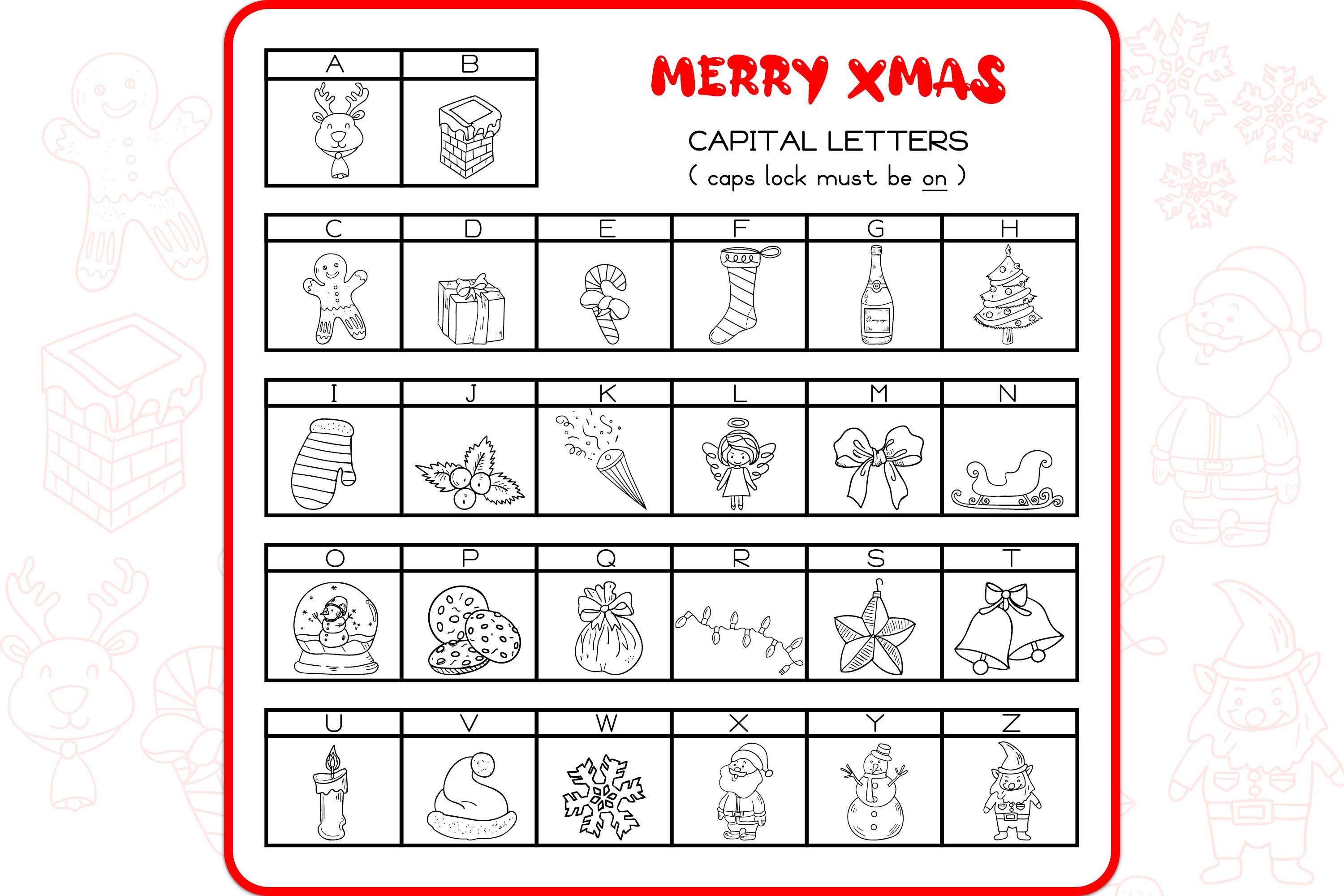 Xmas Doodles - Dingbats Font preview image.