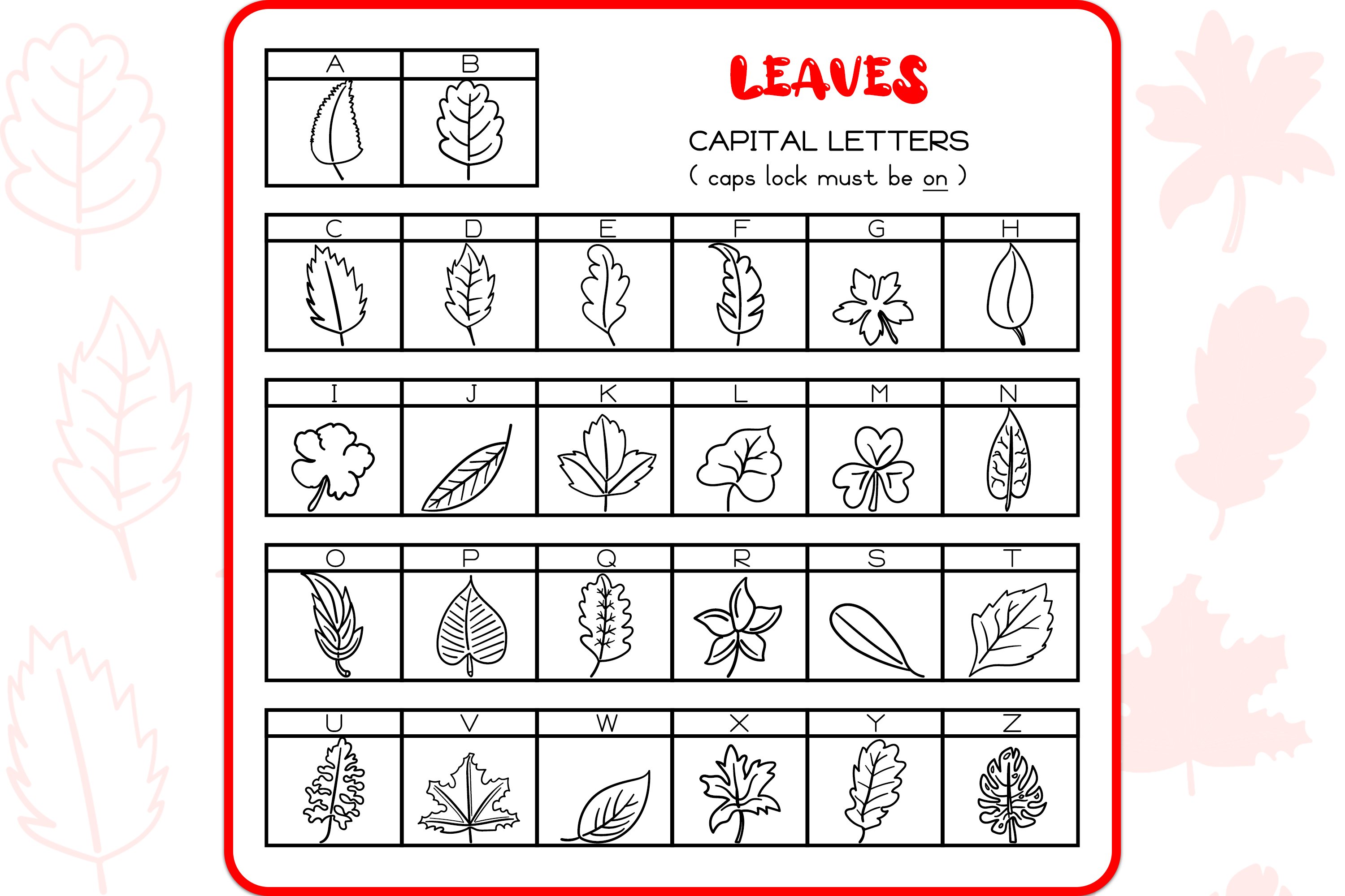 Leaves Doodles - Dingbats Font preview image.