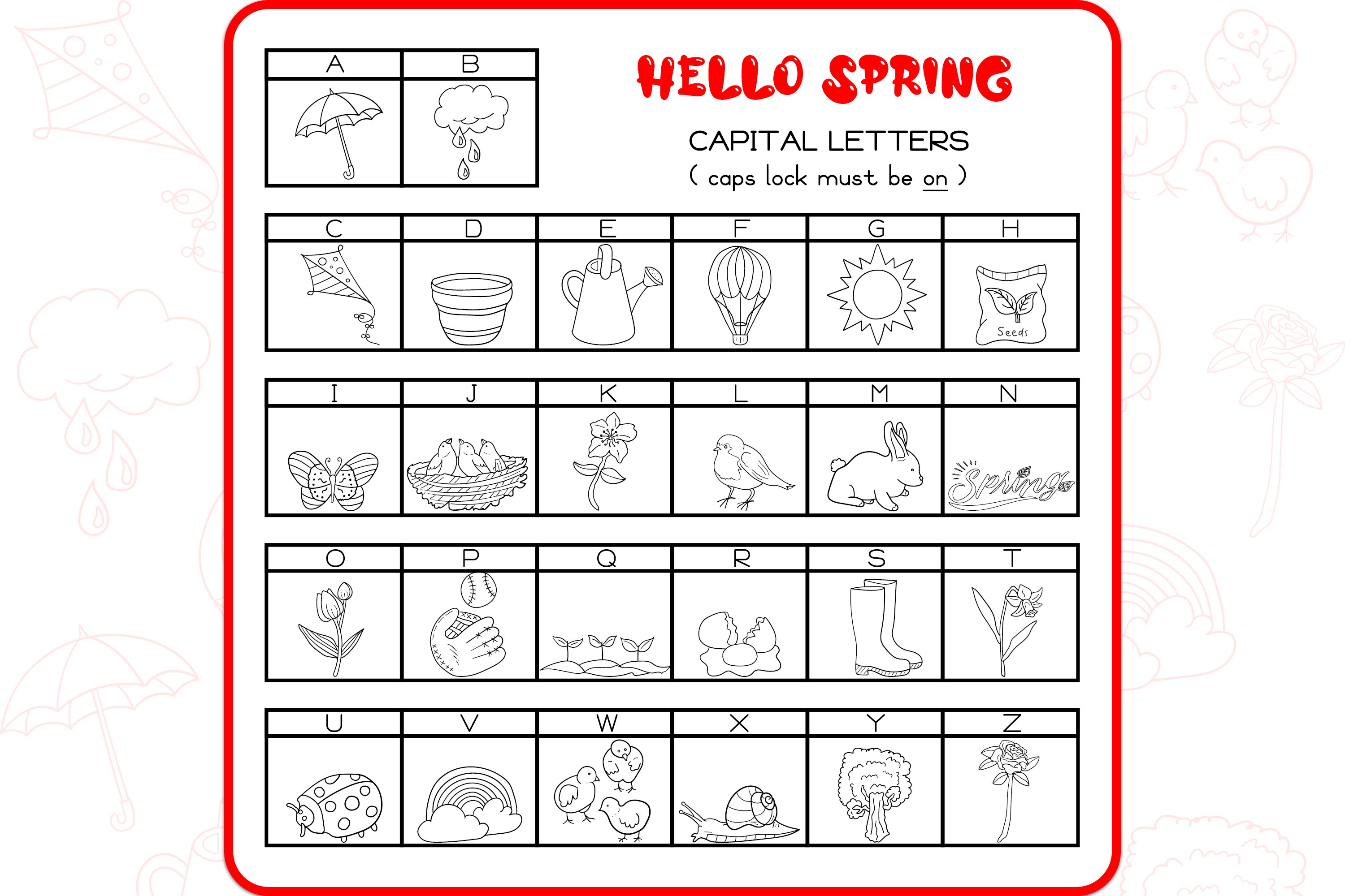 Spring Doodles - Dingbats Font preview image.
