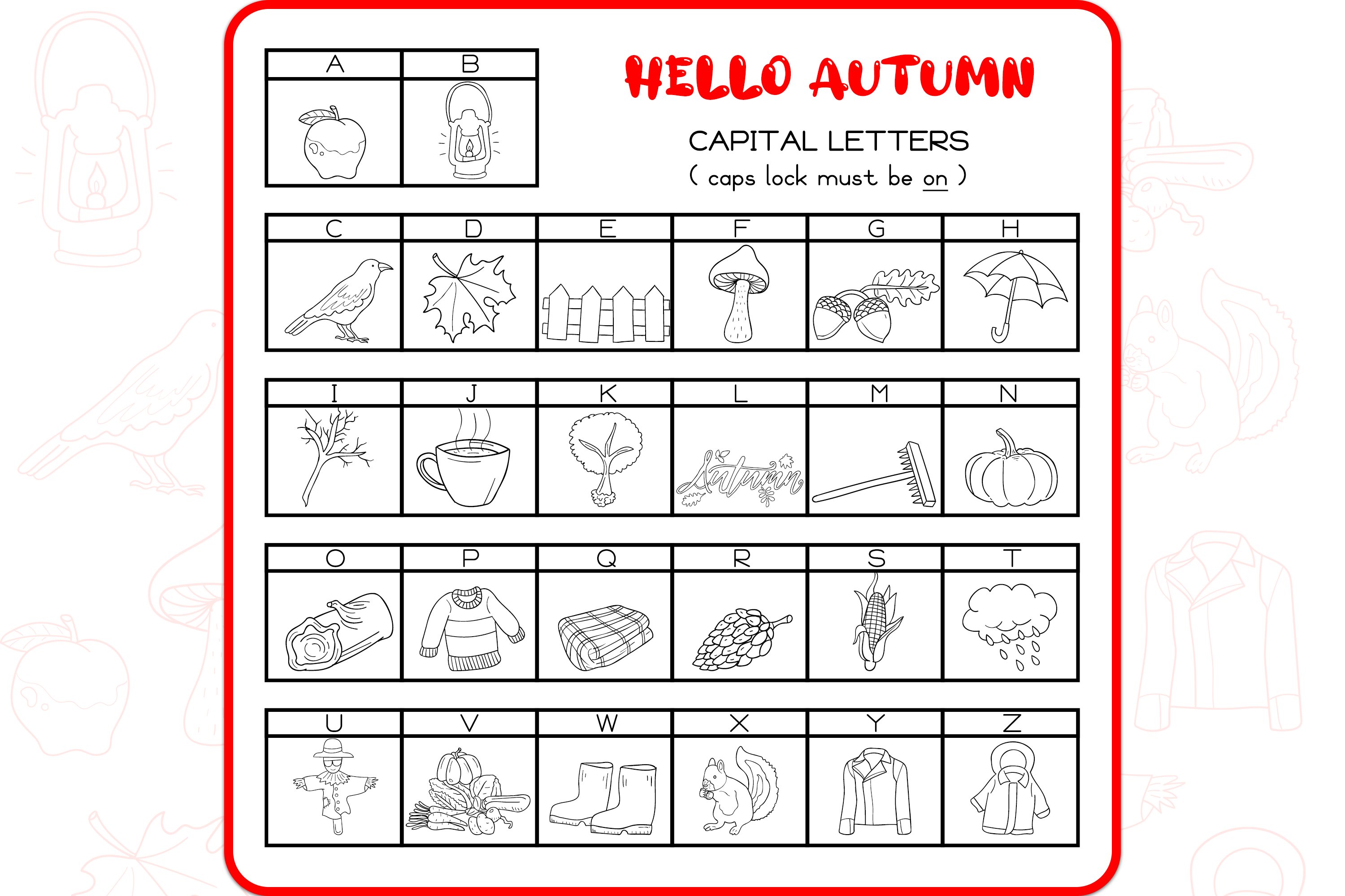 Autumn Doodles - Dingbats Font preview image.