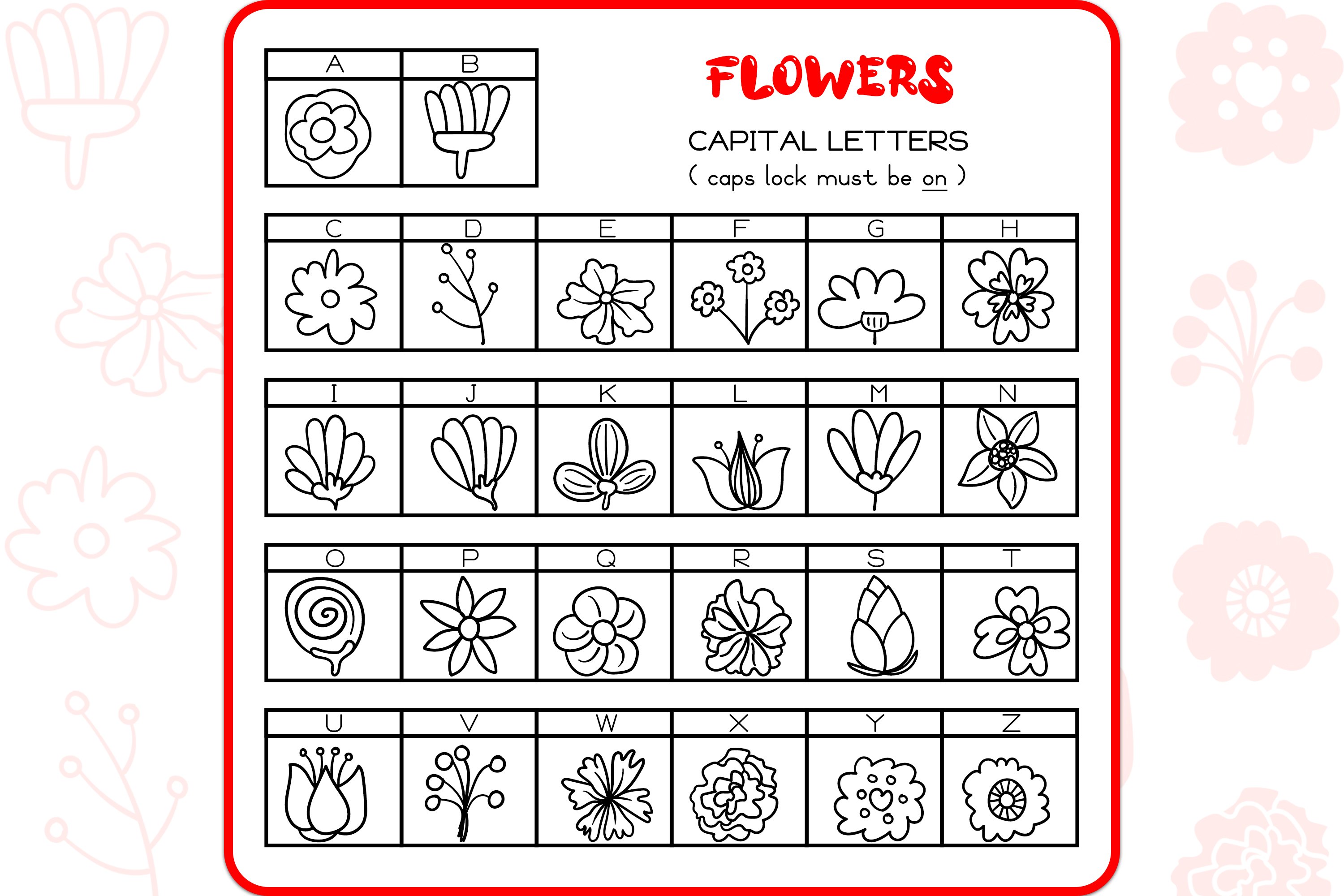 Flower Doodles - Dingbats Font preview image.