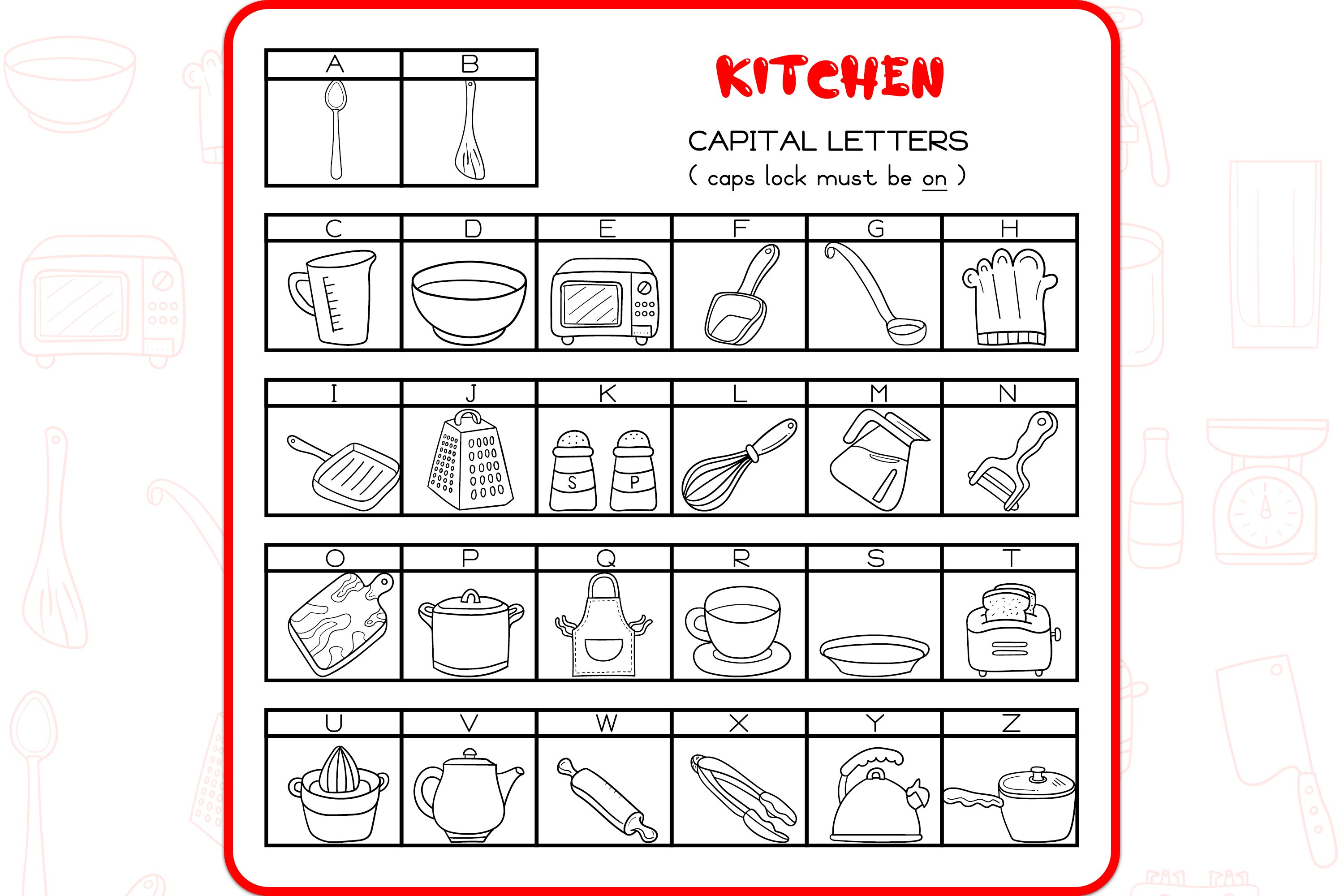 Kitchen Doodles - Dingbats Font preview image.