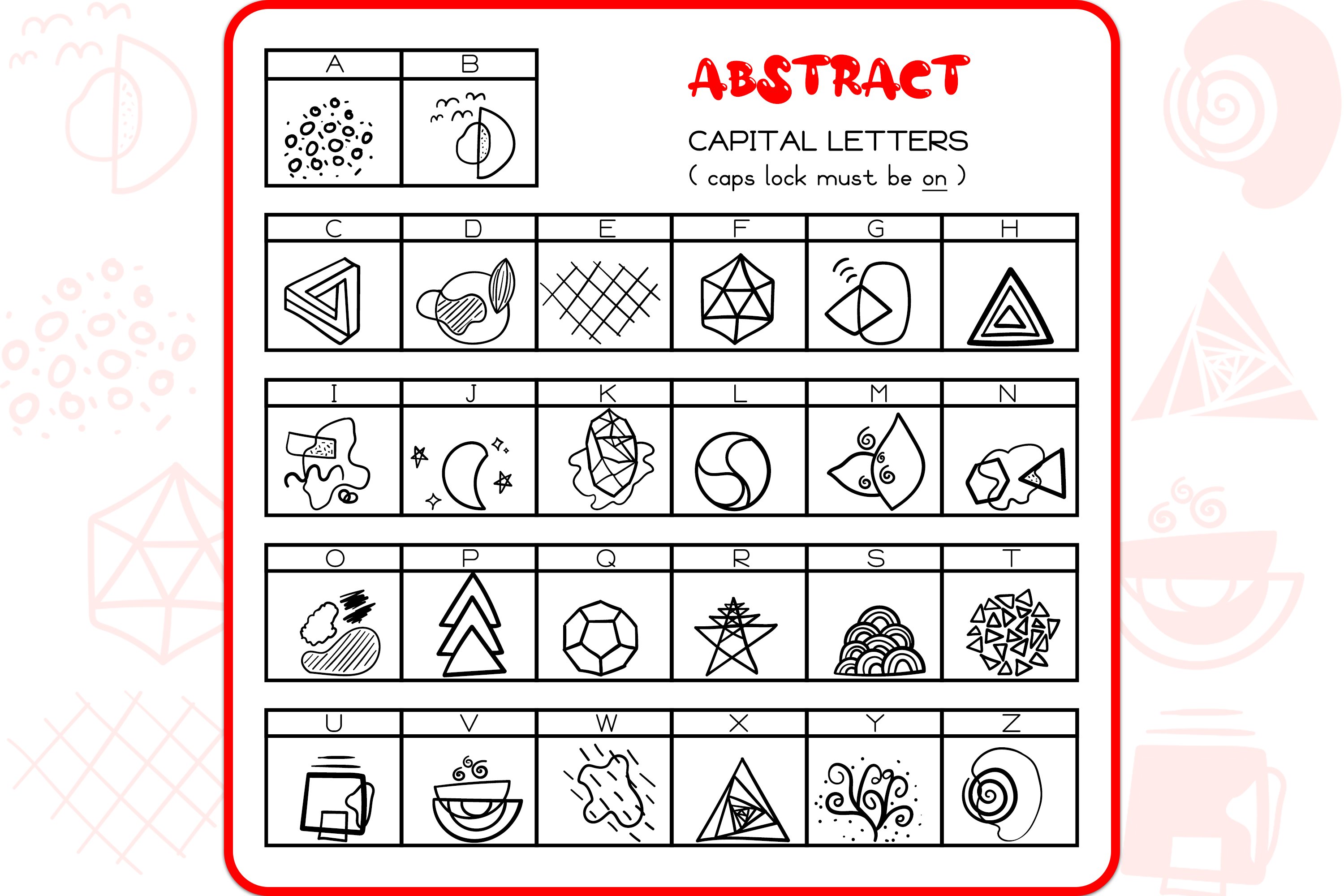 Abstract Doodles - Dingbats Font preview image.