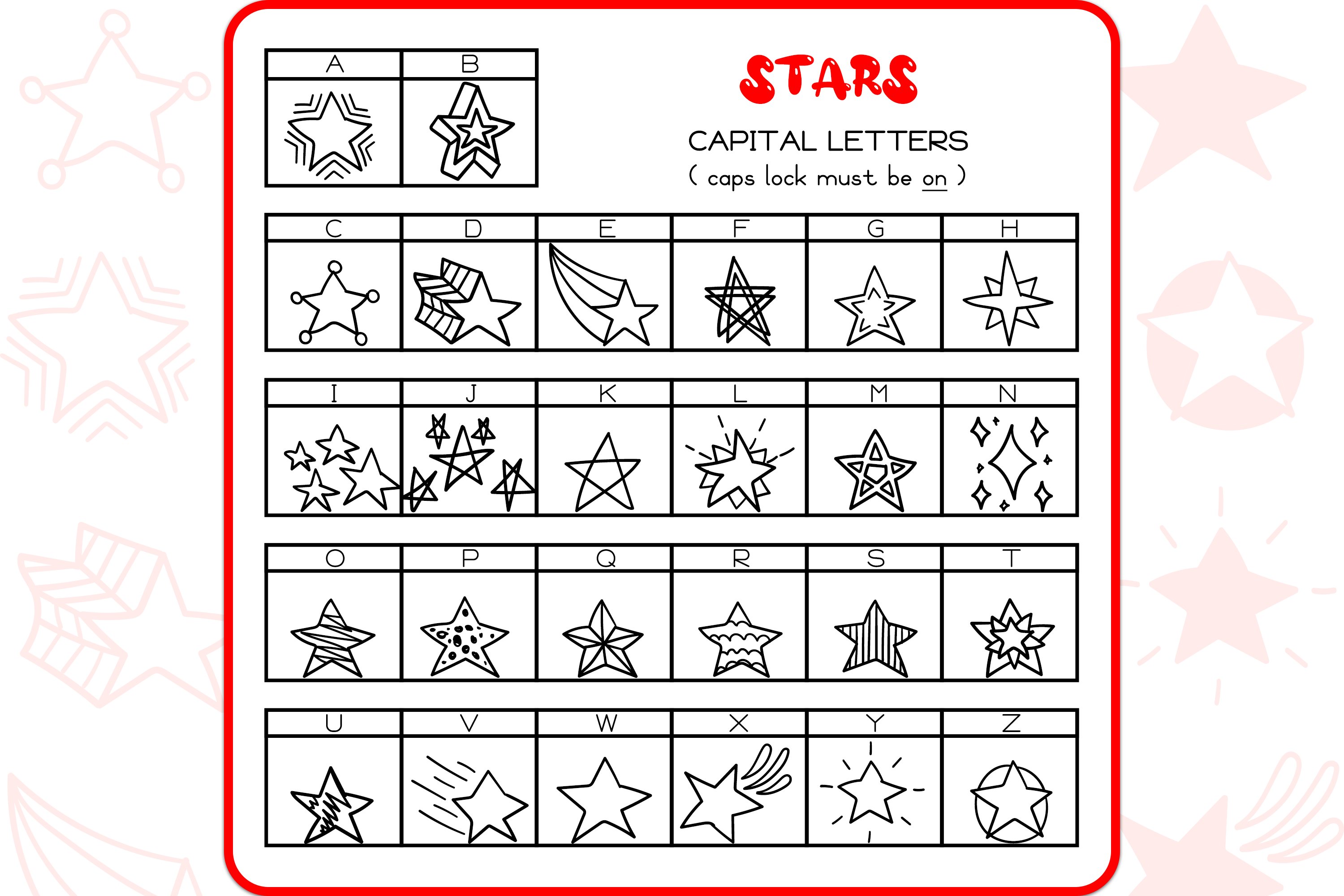 Star Doodles - Dingbats Font preview image.