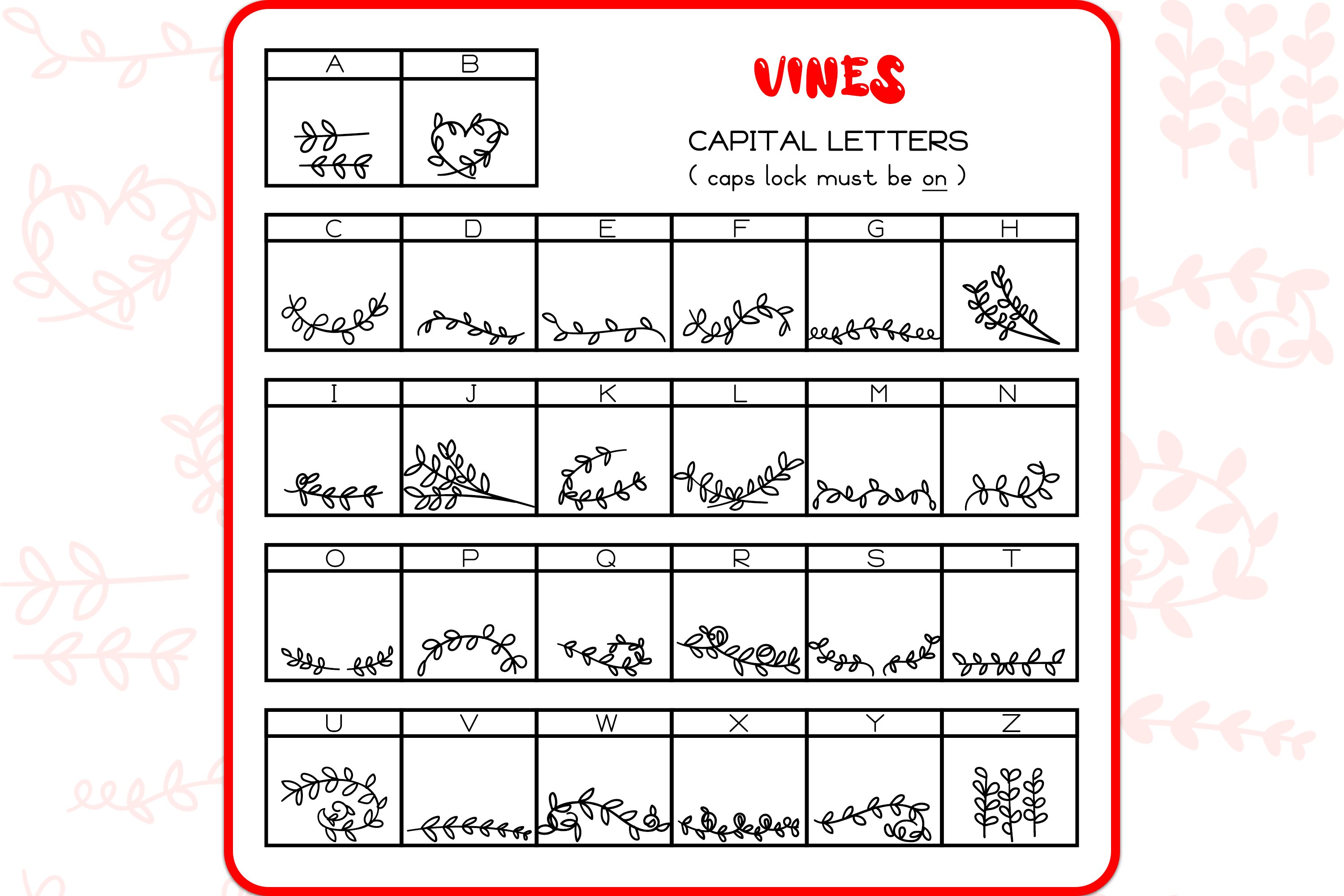 Vine Doodles - Dingbats Font preview image.