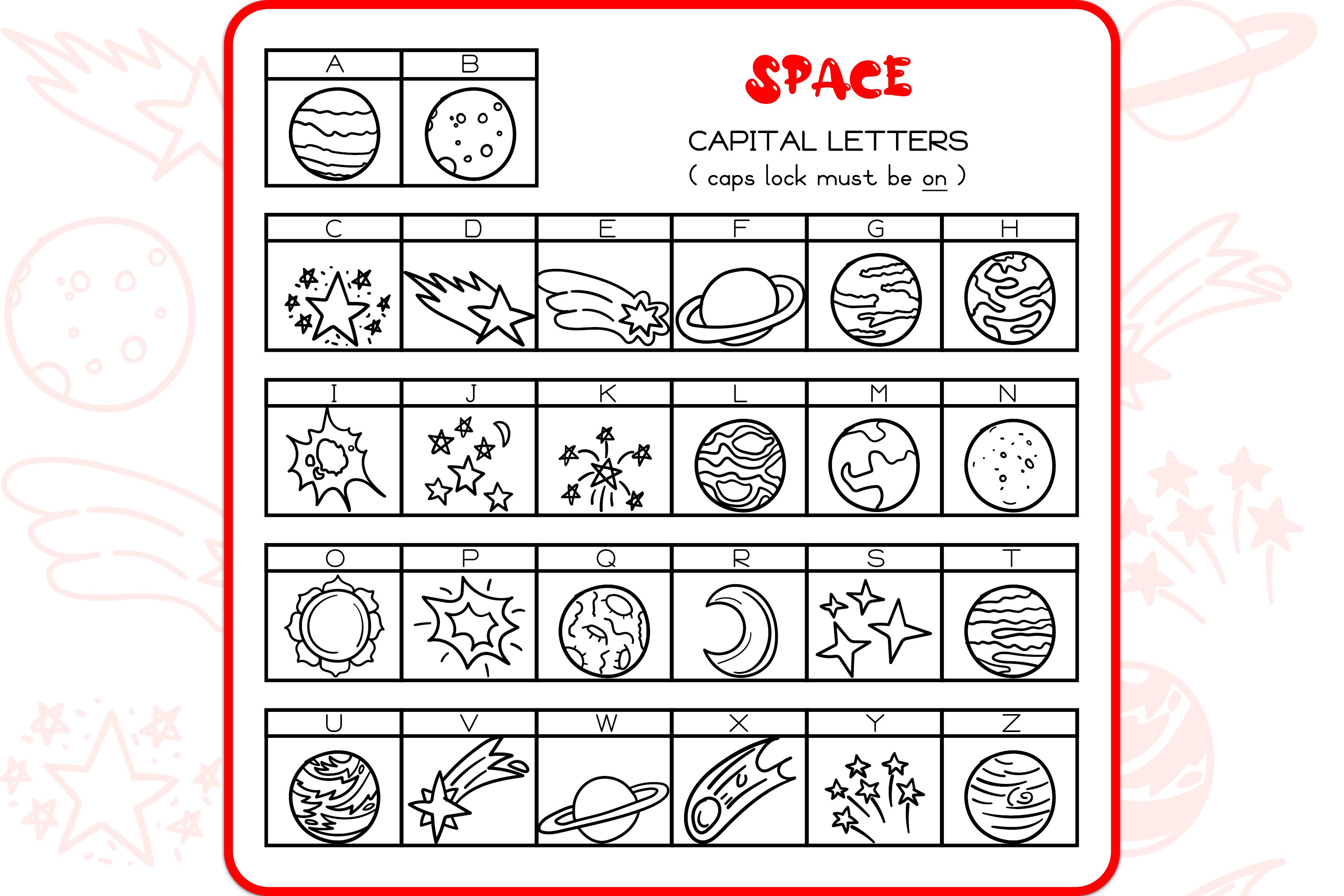 Space Doodles - Dingbats Font preview image.