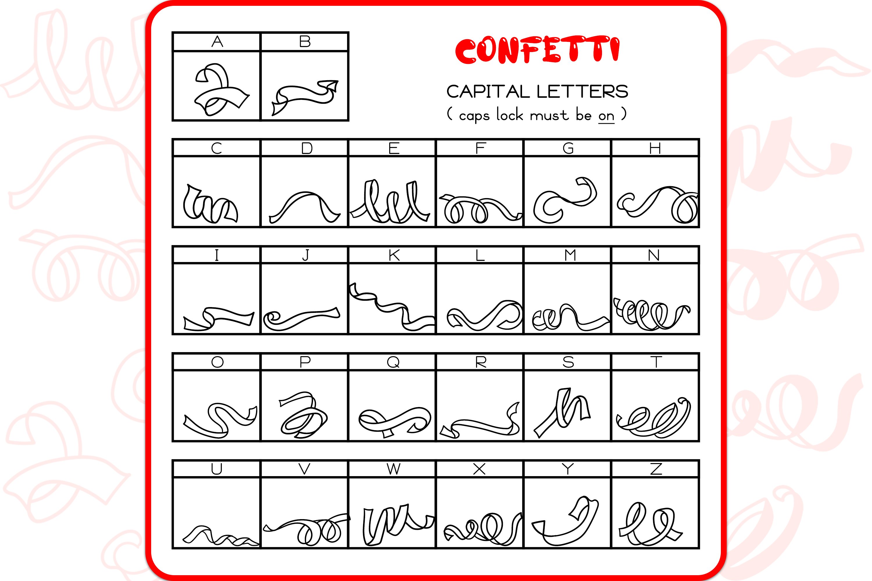 Confetti Doodles - Dingbats Font preview image.