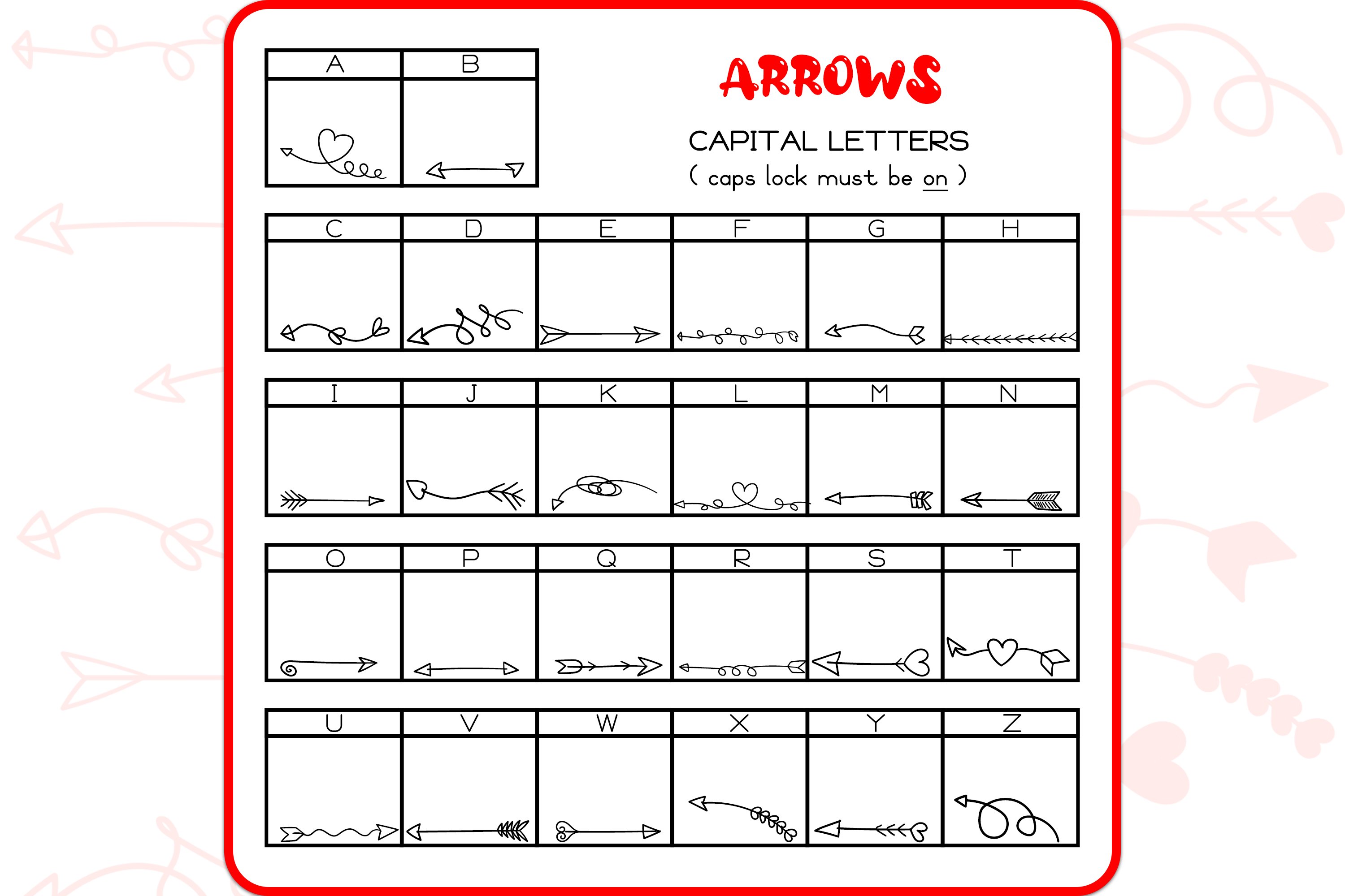 Arrow Doodles - Dingbats Font preview image.