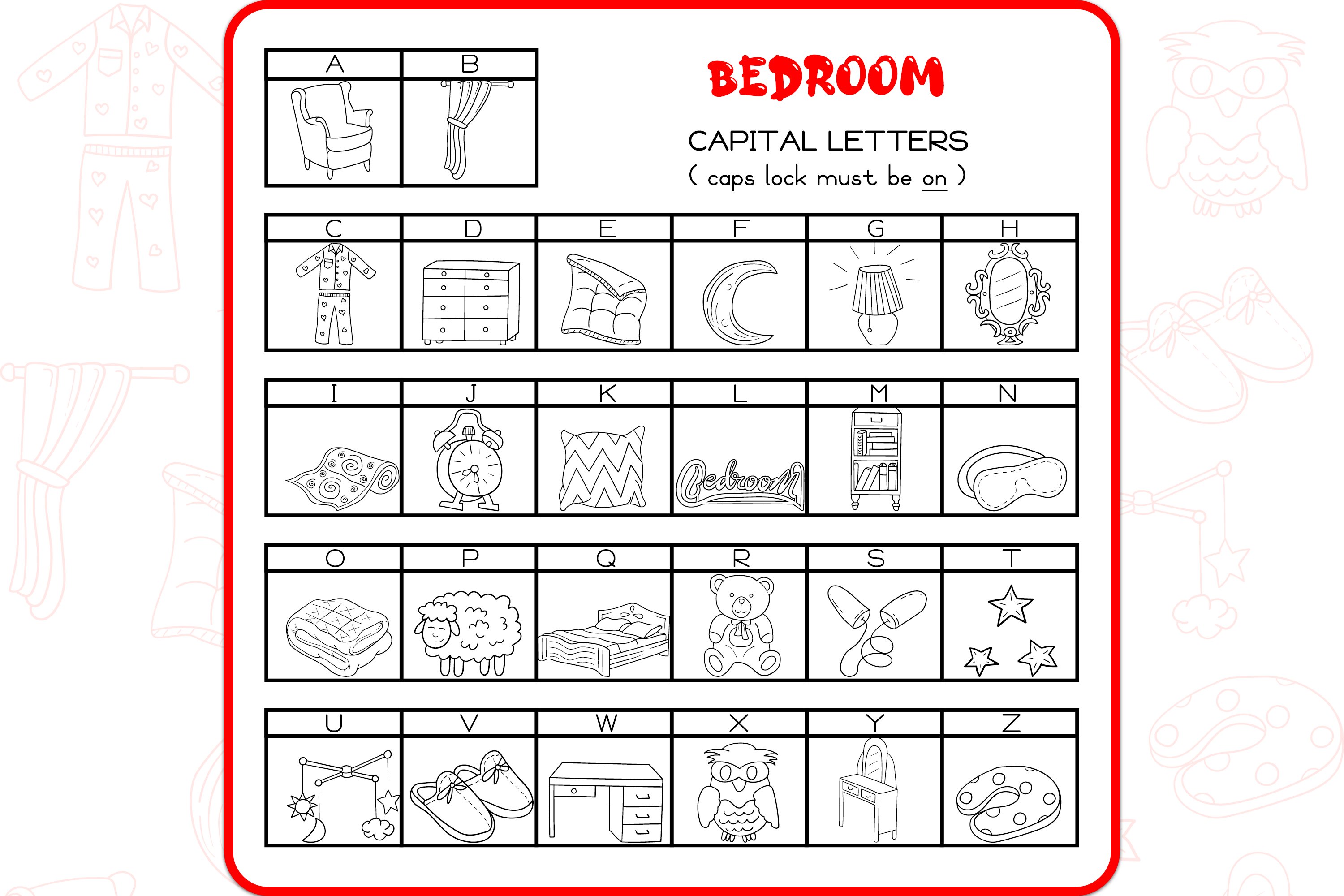 Bedroom Doodles - Dingbats Font preview image.