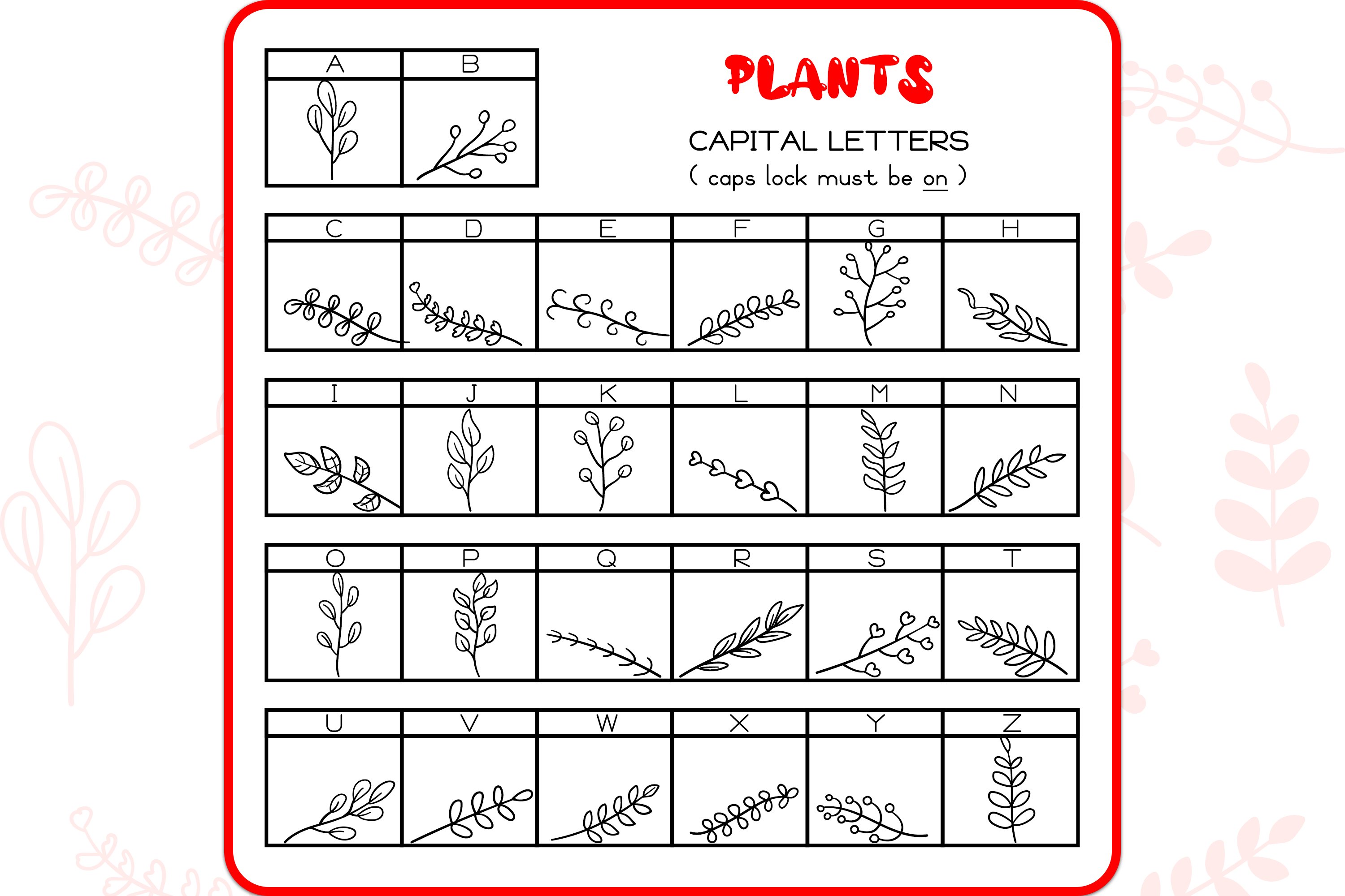 Plant Doodles - Dingbats Font preview image.