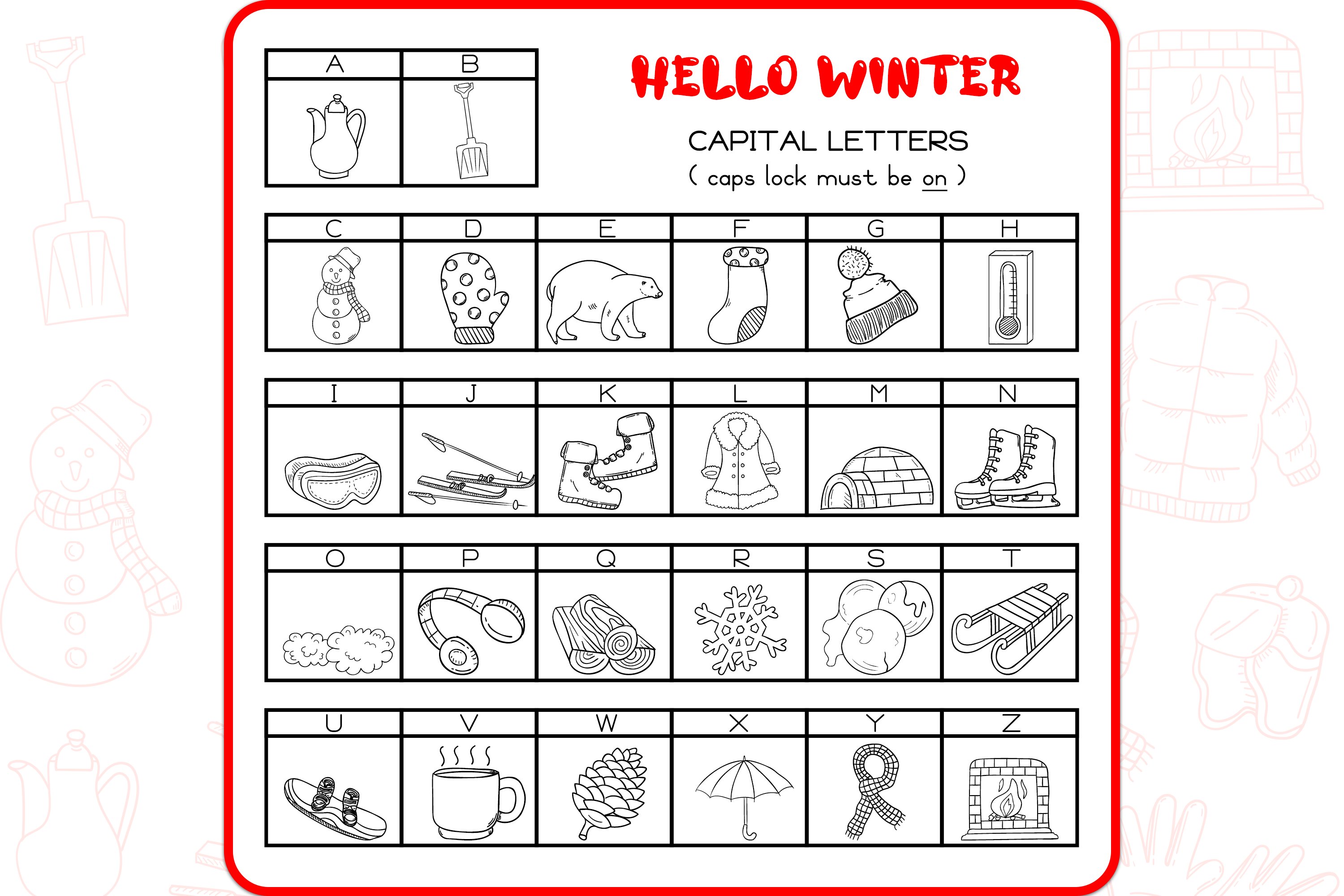 Winter Doodles - Dingbats Font preview image.