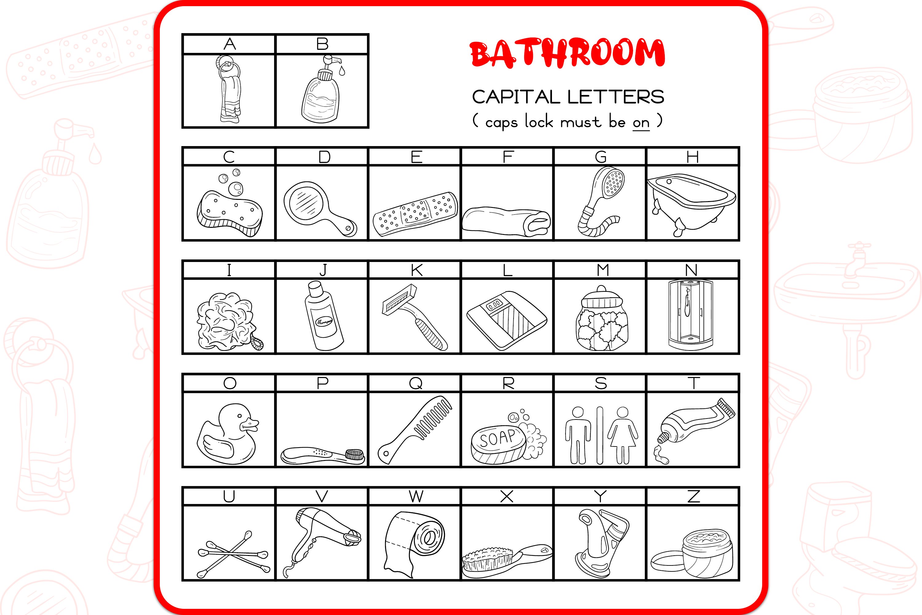 Bathroom Doodles - Dingbats Font preview image.