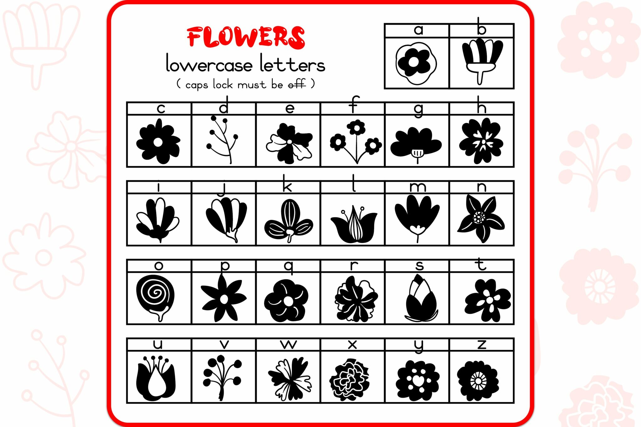 Flower Doodles Dingbats Font MasterBundles