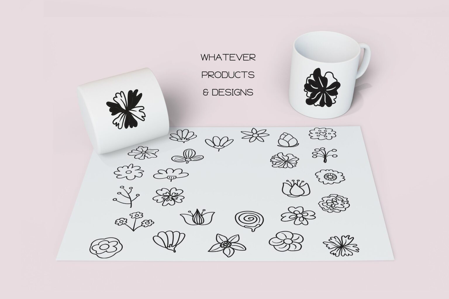 Flower Doodles Dingbats Font MasterBundles