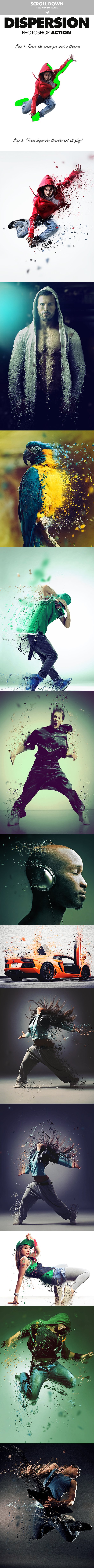 Dispersion Photoshop Actionpreview image.