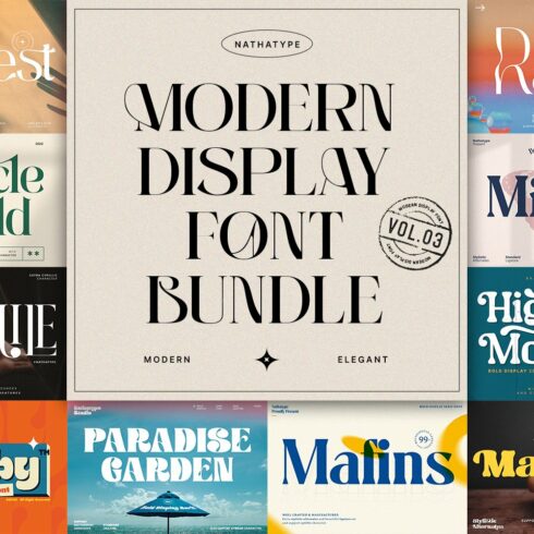 Modern Display Font Bundle 3cover image.