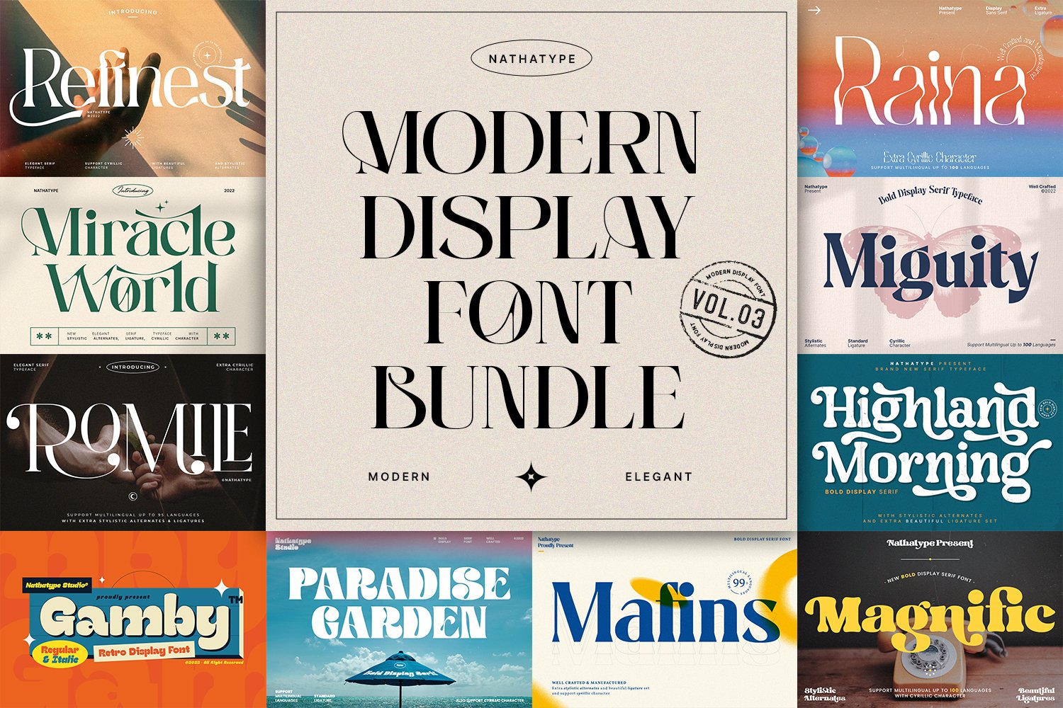 Modern Display Font Bundle 3cover image.