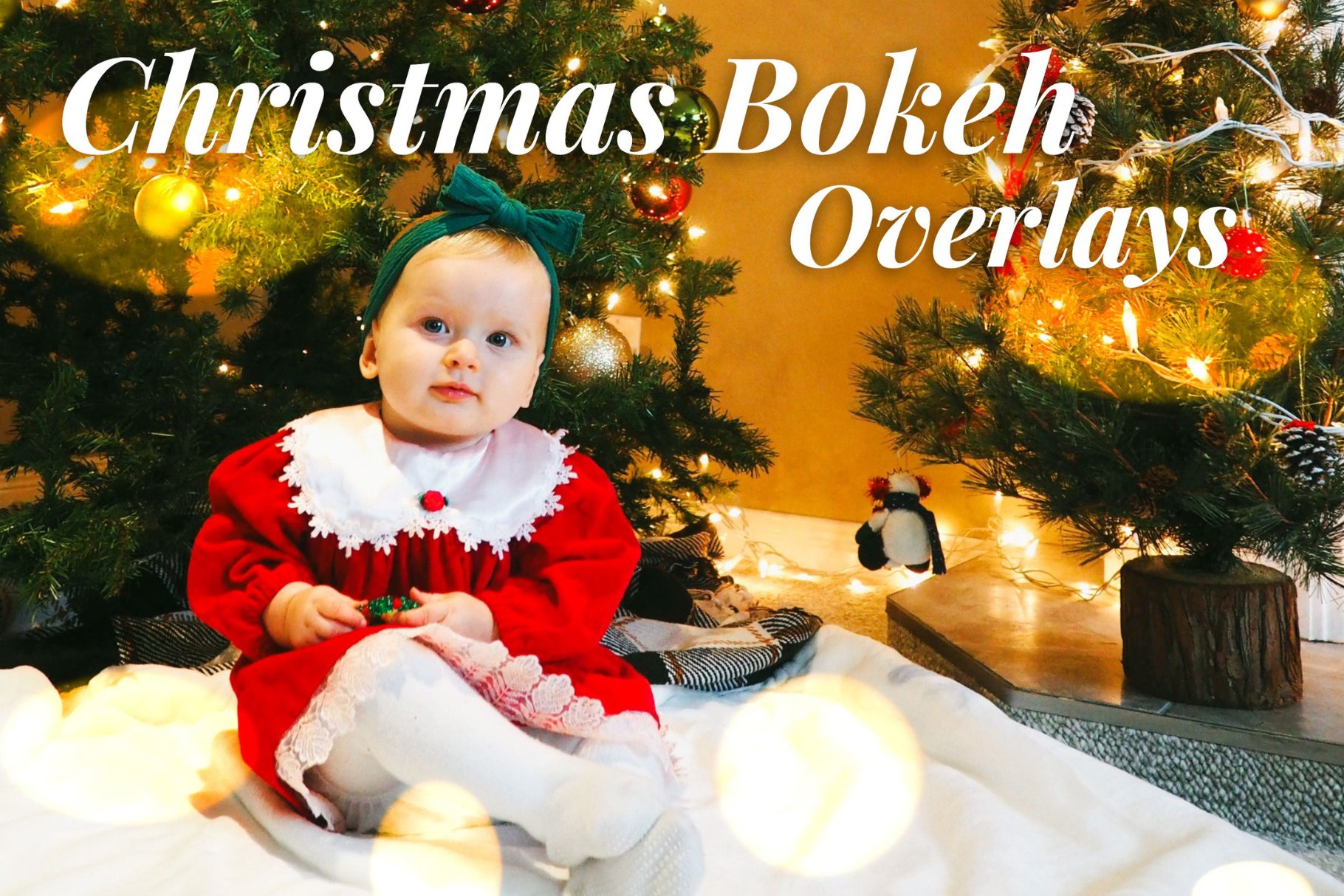 12 Christmas Bokeh Overlay, Holidaycover image.