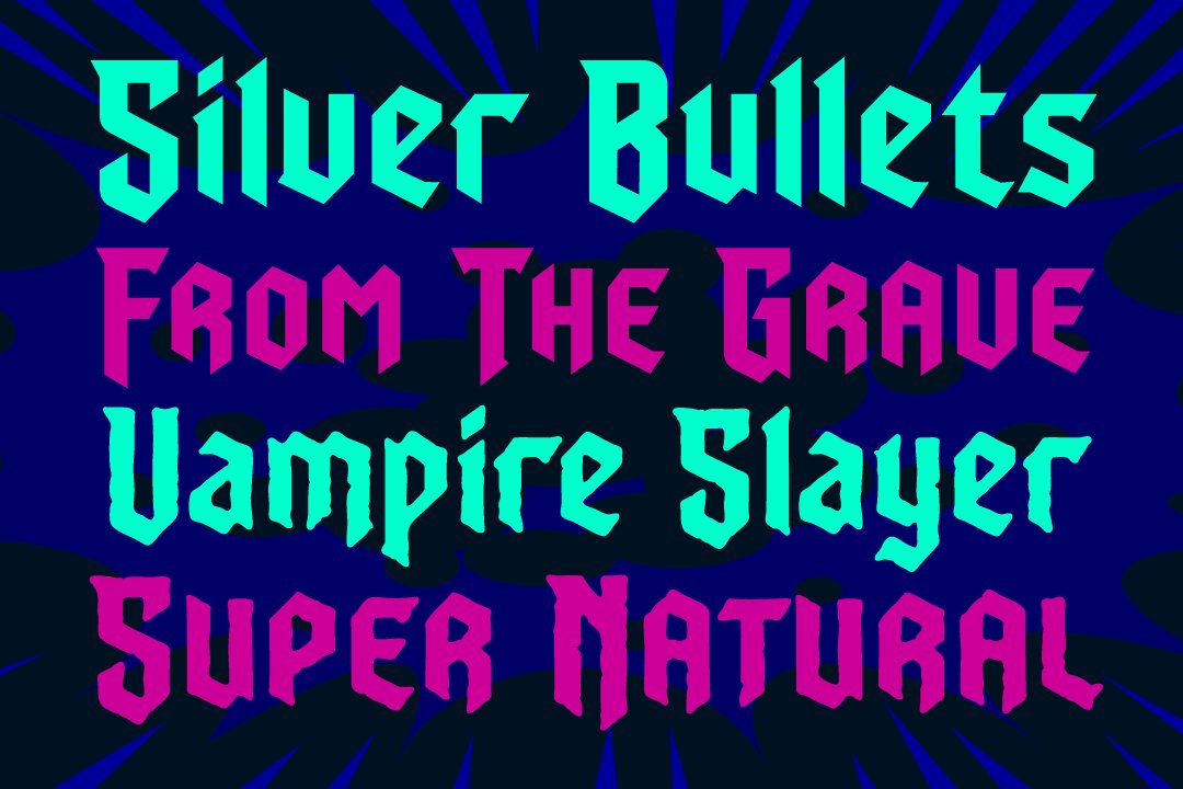 Dusk Till Dawn - creepy vampire font preview image.