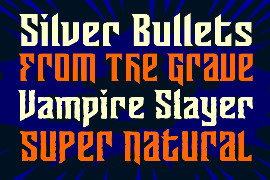 Sunrise Till Sunset - vampire font preview image.