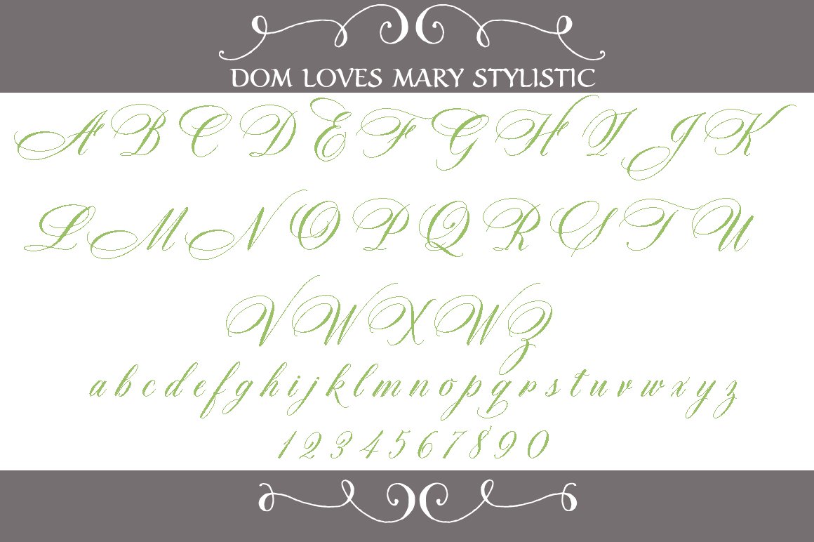 Sale-Dom Loves Mary Stylistic Font preview image.