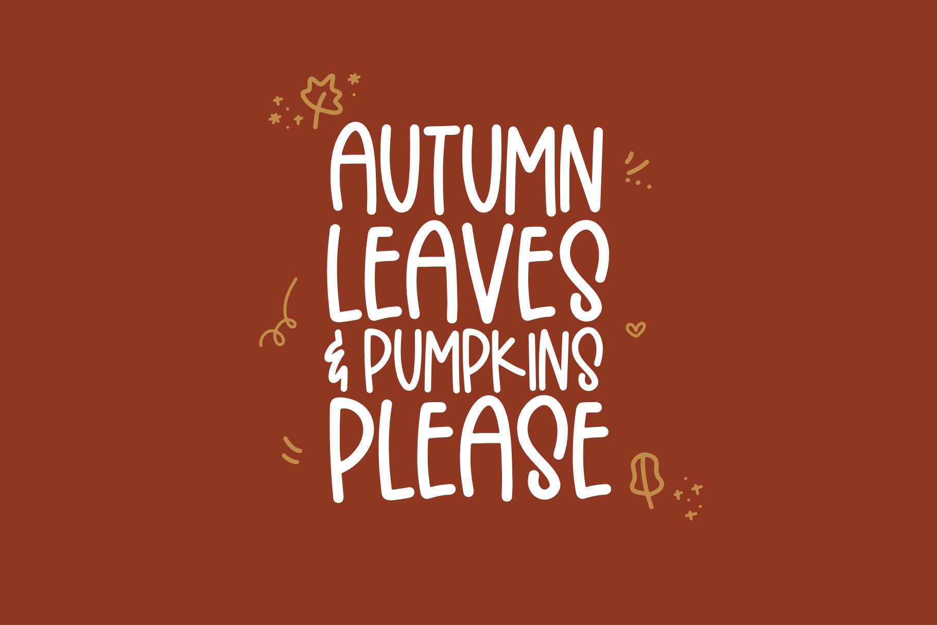 Crisp Leaves | Font with Doodles preview image.