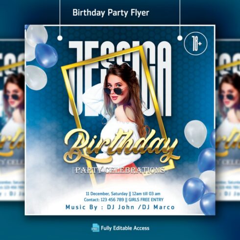 Birthday Party Flyer Template cover image.